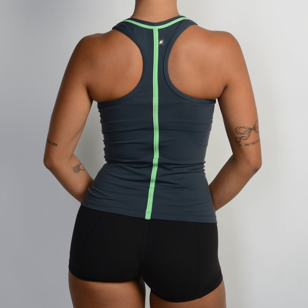 GREEN PANEL TANK TOP