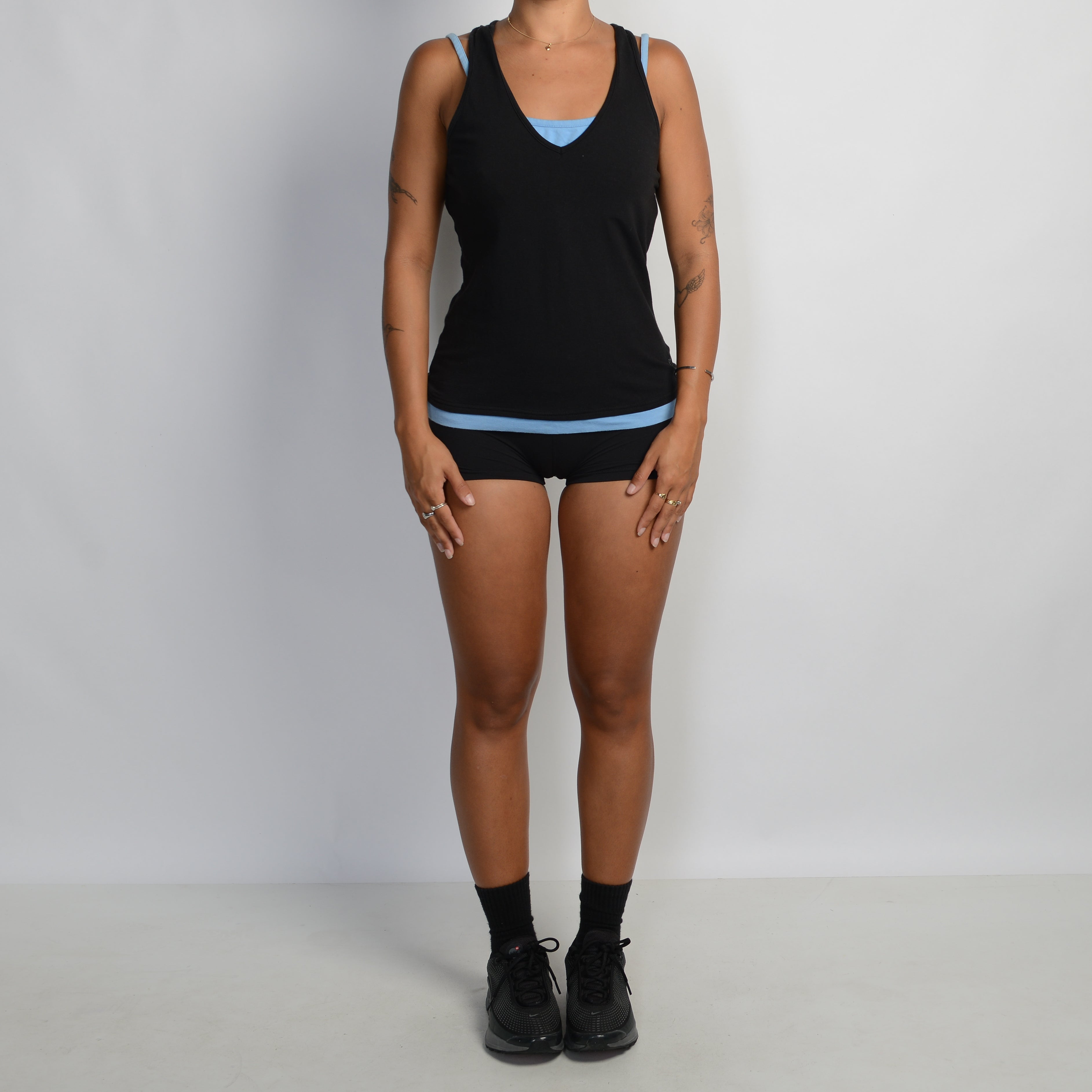 BLACK LAYERED TANK TOP