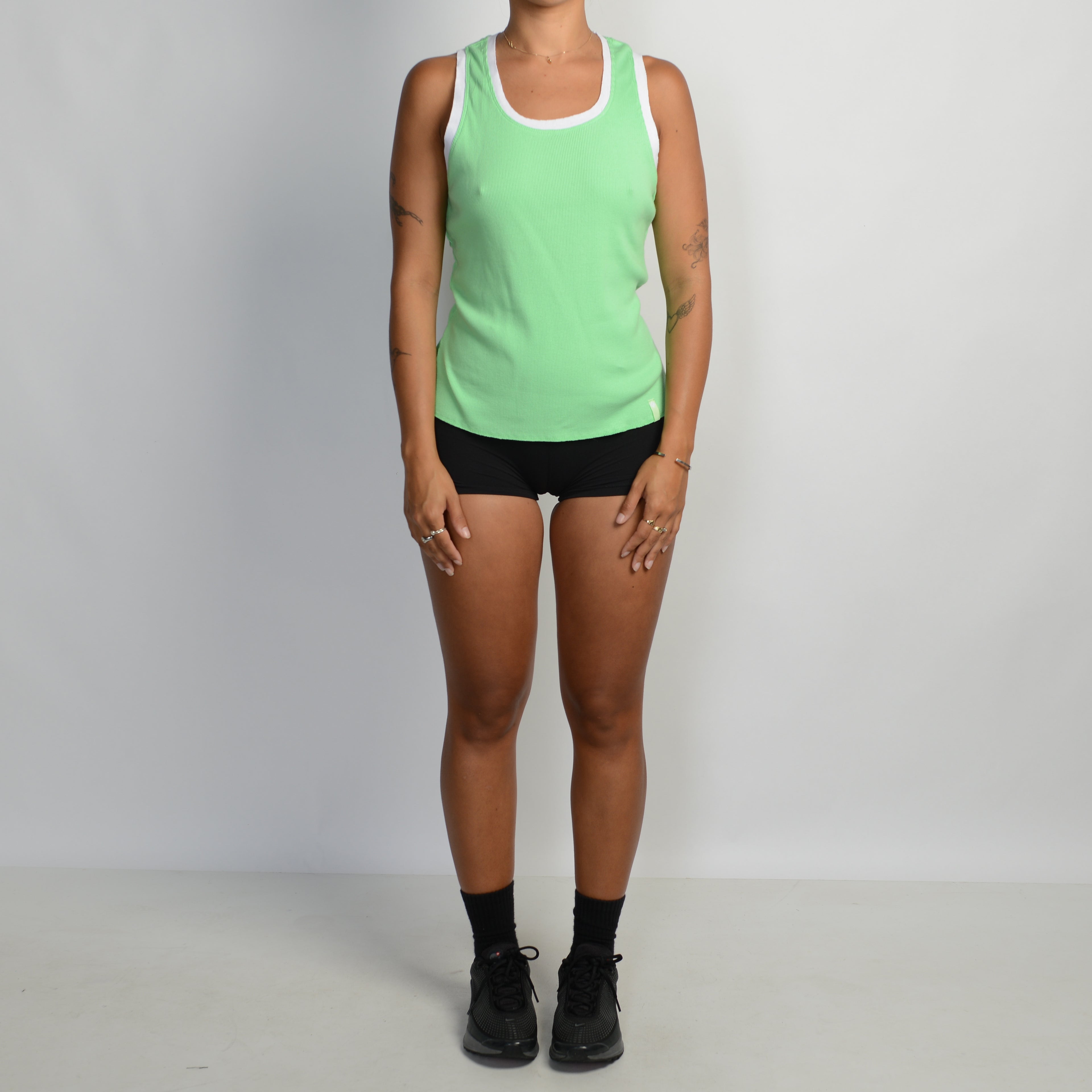 GREEN COTTON TANK TOP
