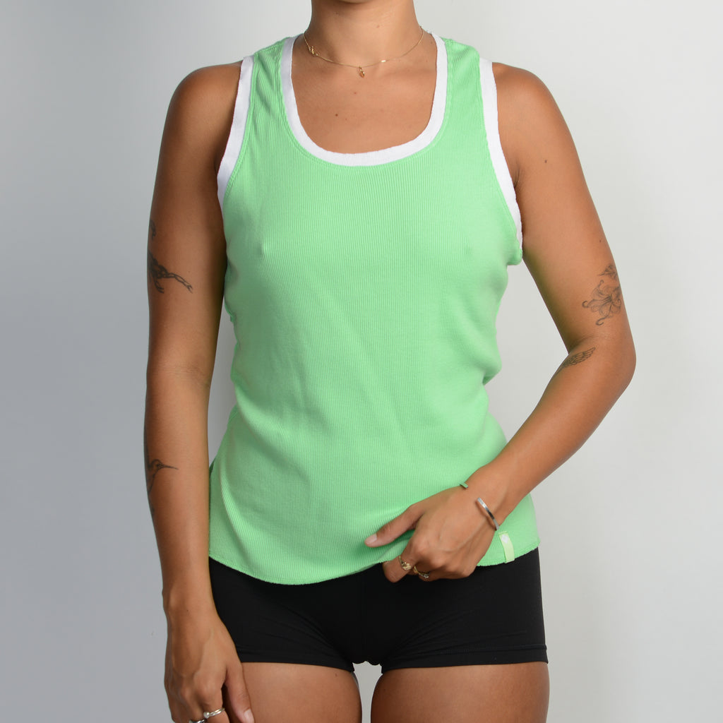 GREEN COTTON TANK TOP