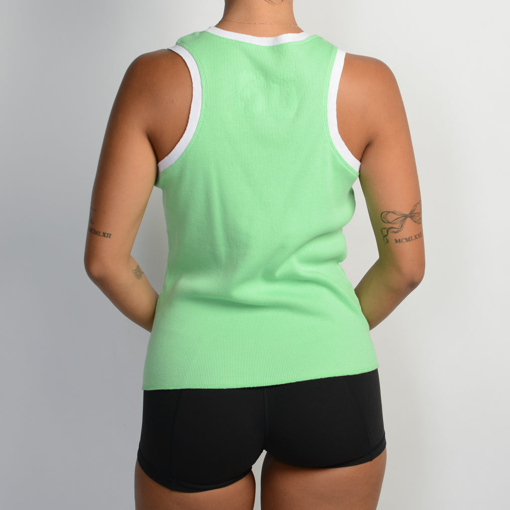 GREEN COTTON TANK TOP