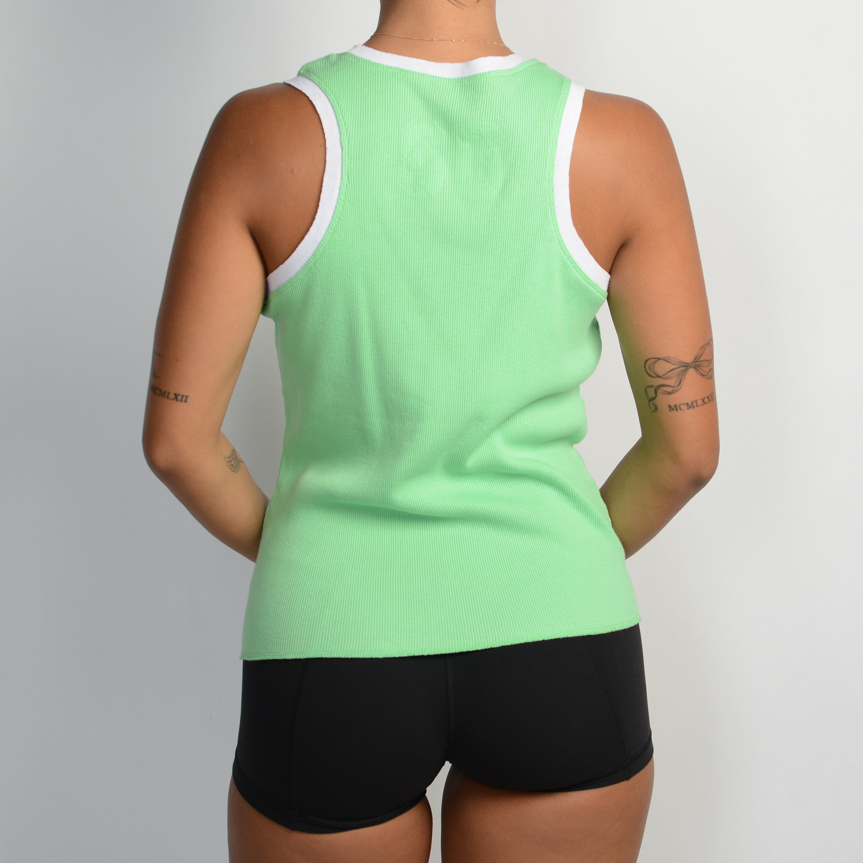 GREEN COTTON TANK TOP