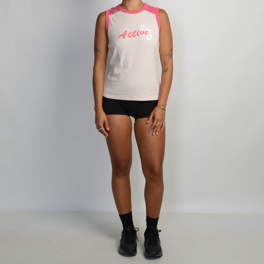 PINK RAGLAN SLEEVELESS TOP