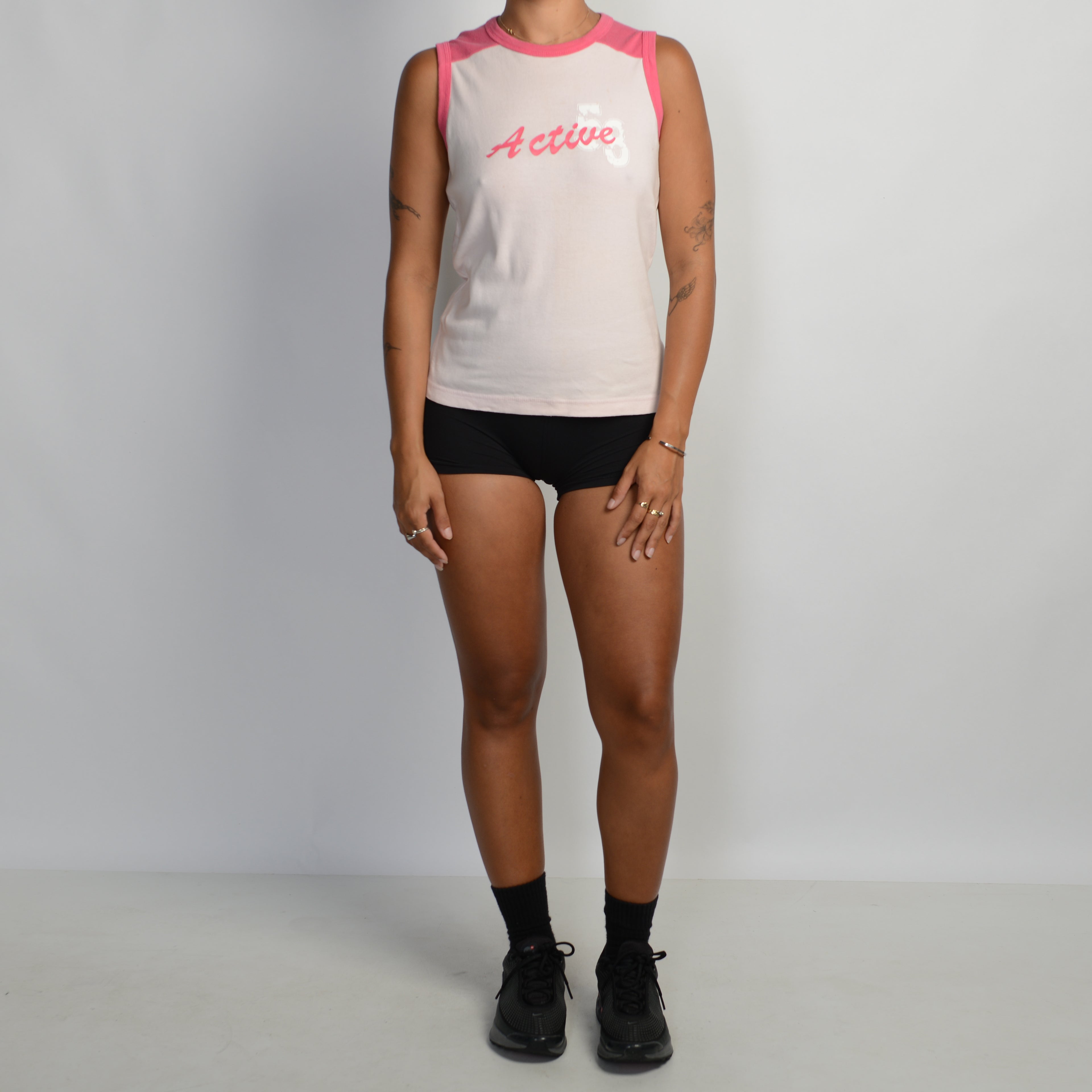 PINK RAGLAN SLEEVELESS TOP