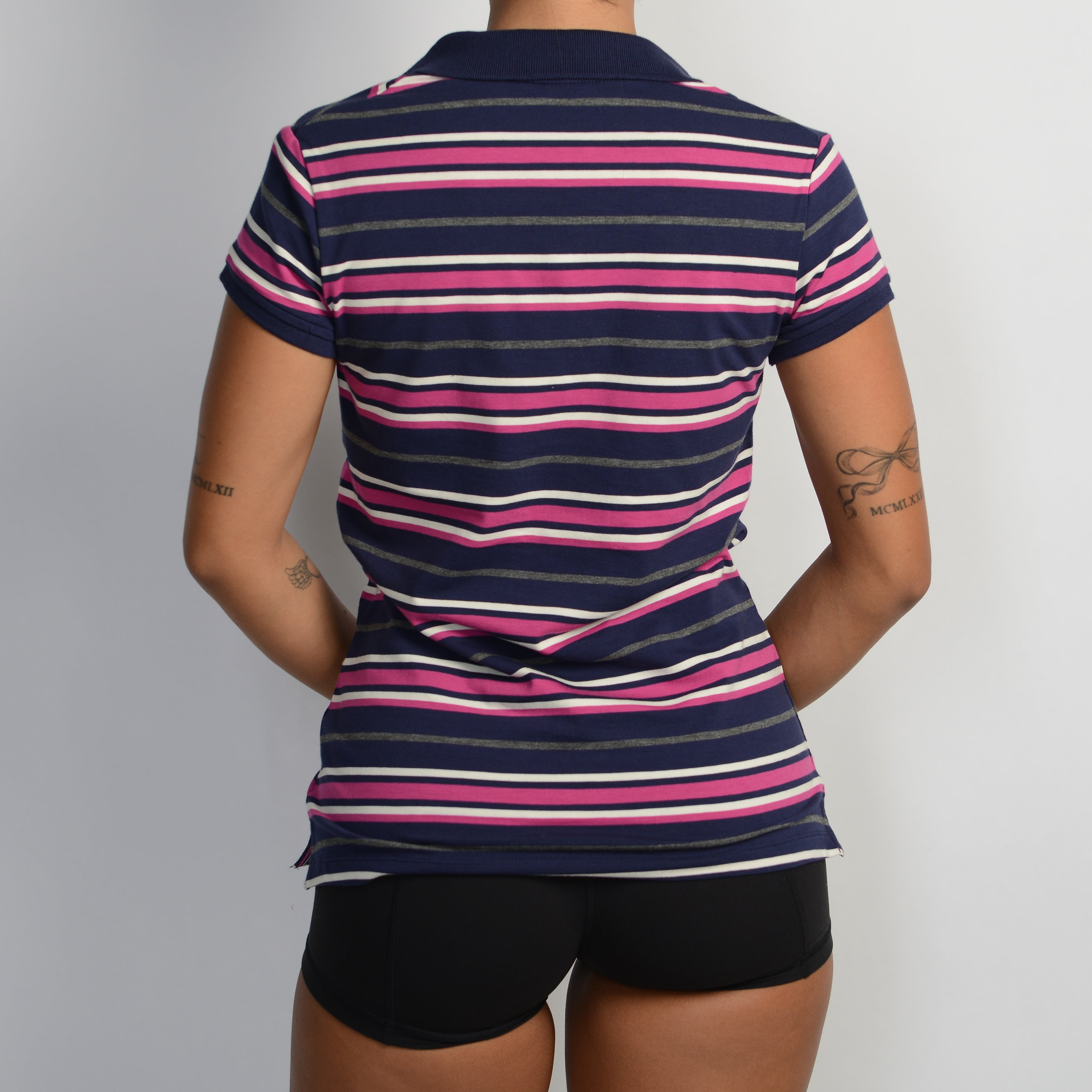 NAVY STRIPE POLO SHIRT