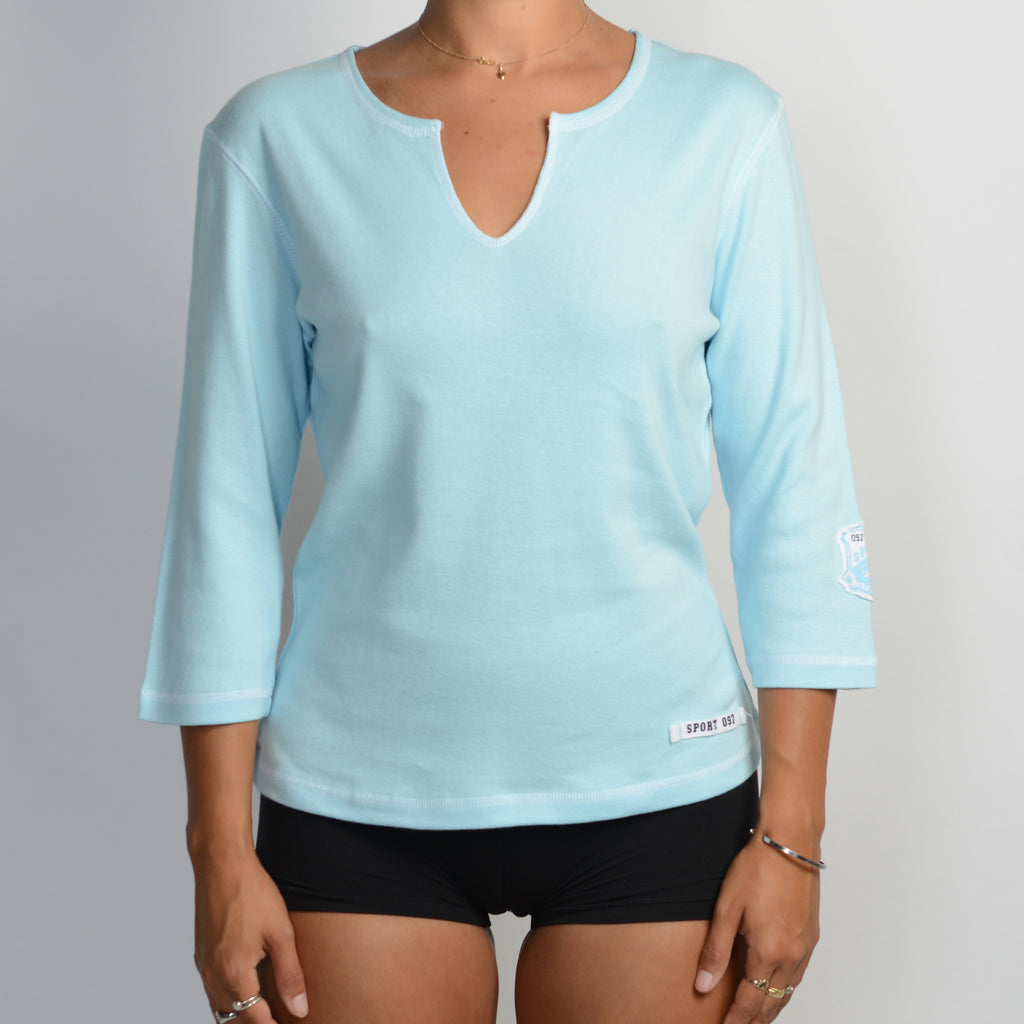 BLUE 3/4 SLEEVE TOP