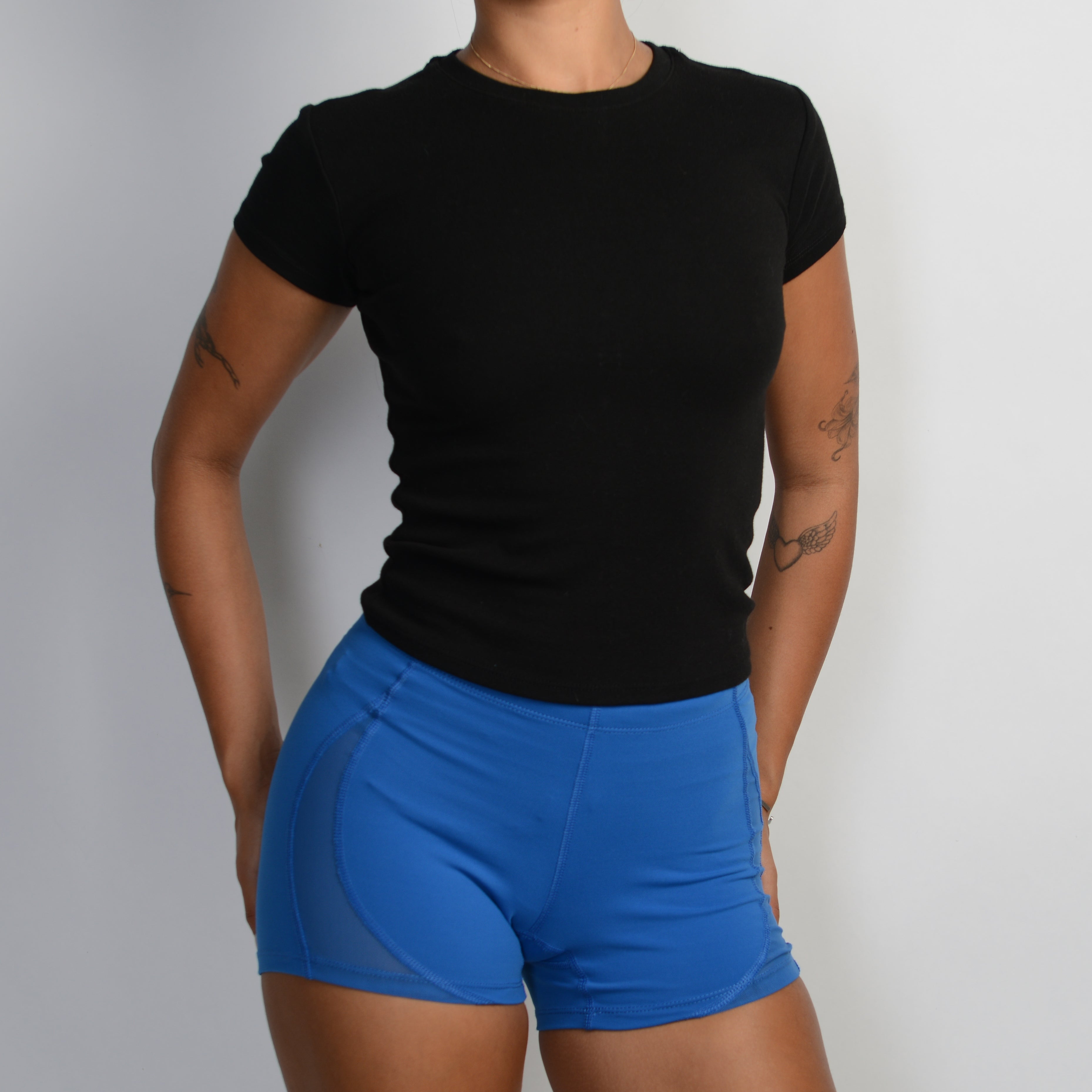 BLUE BIKE SHORTS