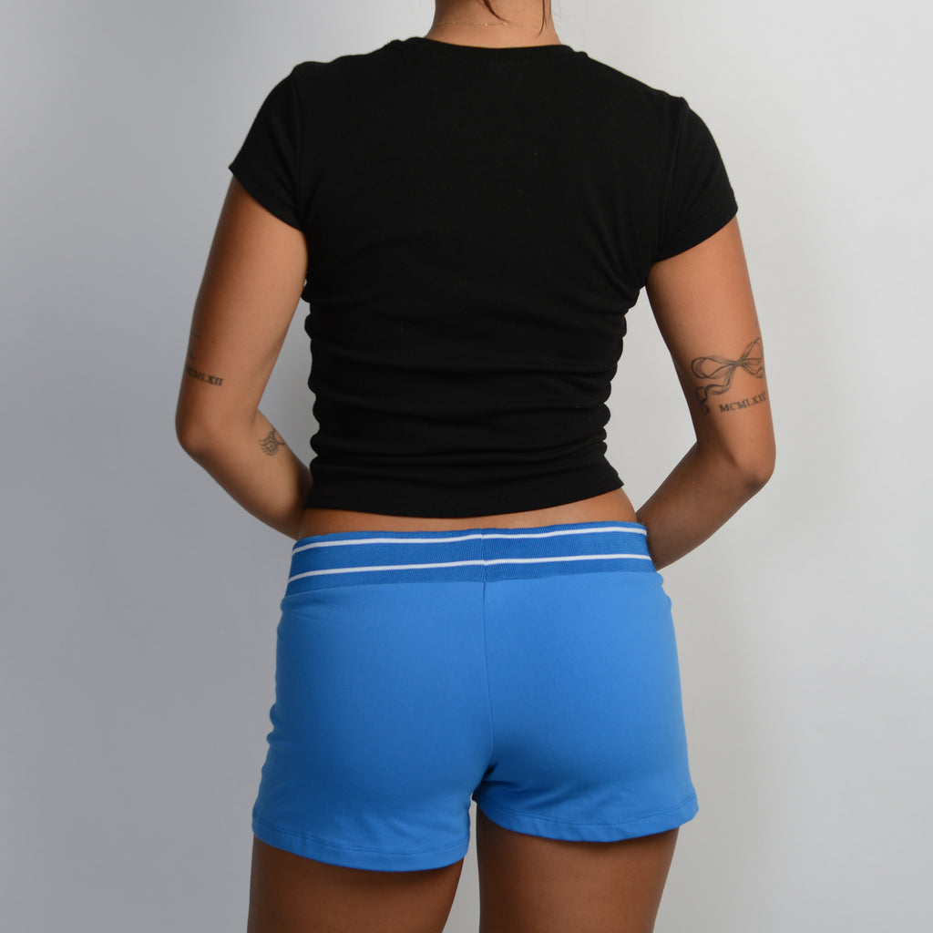 BLUE DRAWSTRING KICK SHORTS