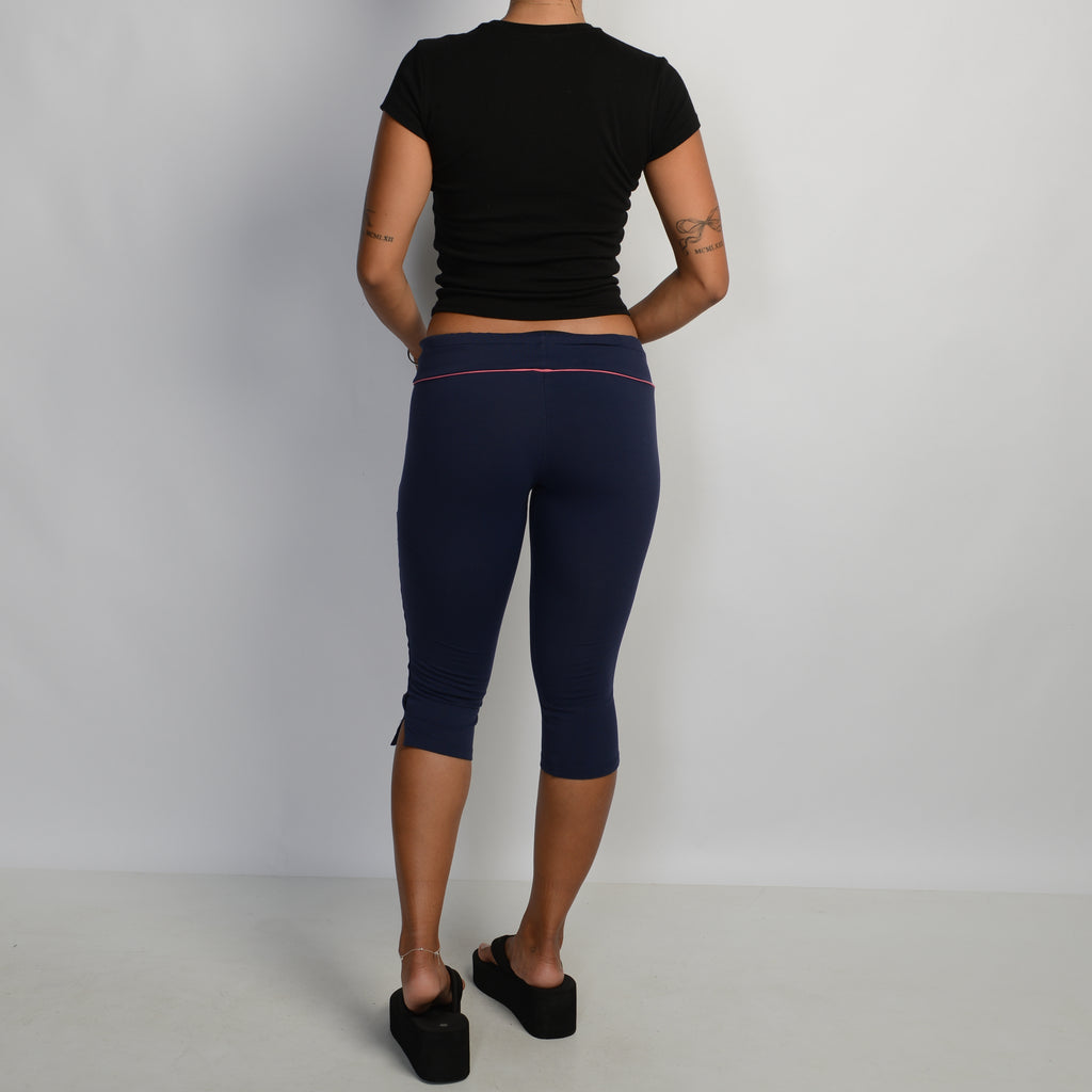 NAVY DRAWSTRING CROP TIGHTS