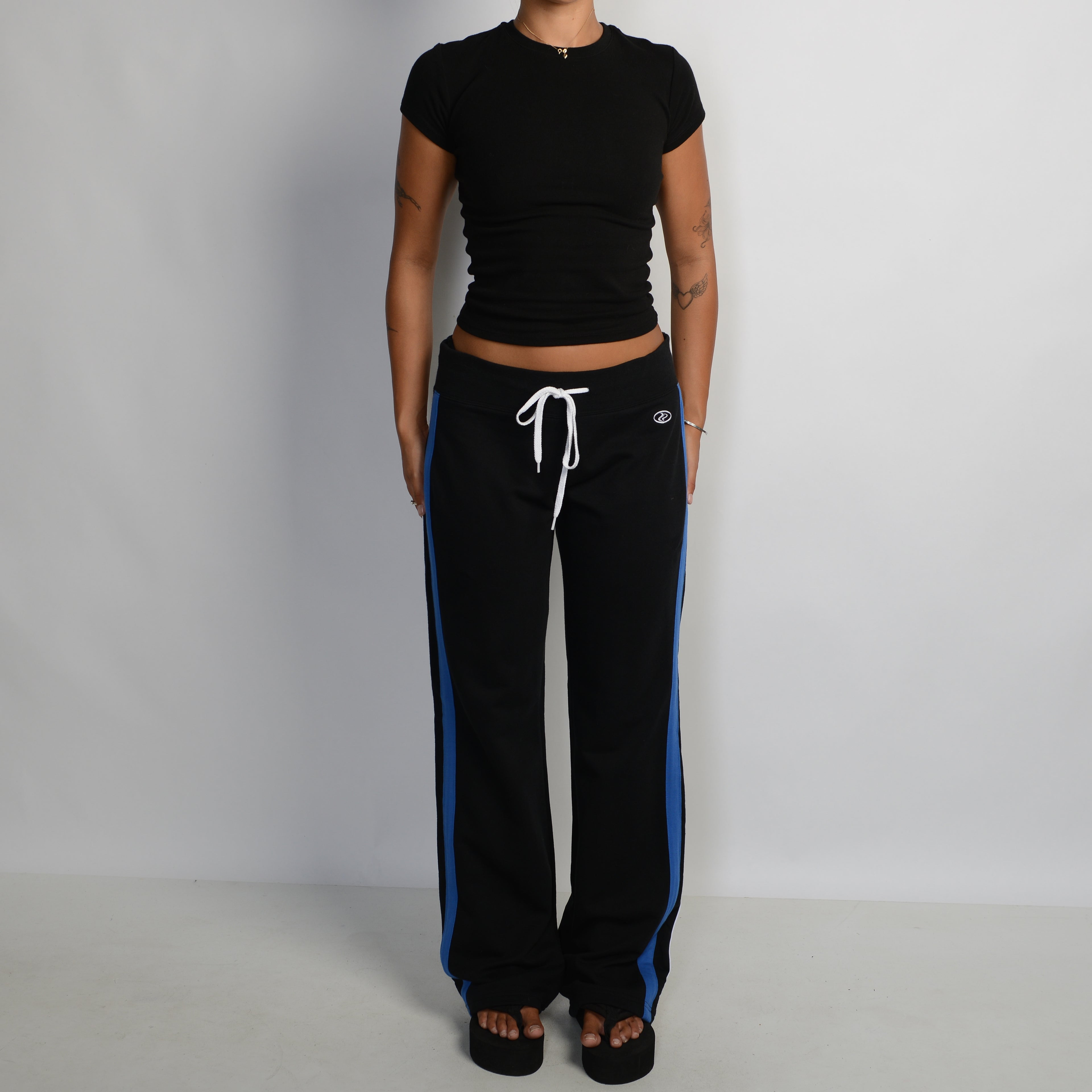 BLACK COTTON LOUNGE PANTS