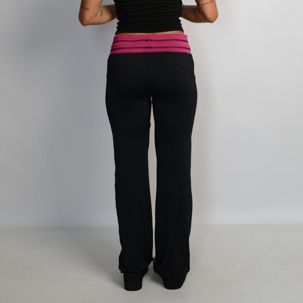 BLACK STRETCH FLARE PANTS