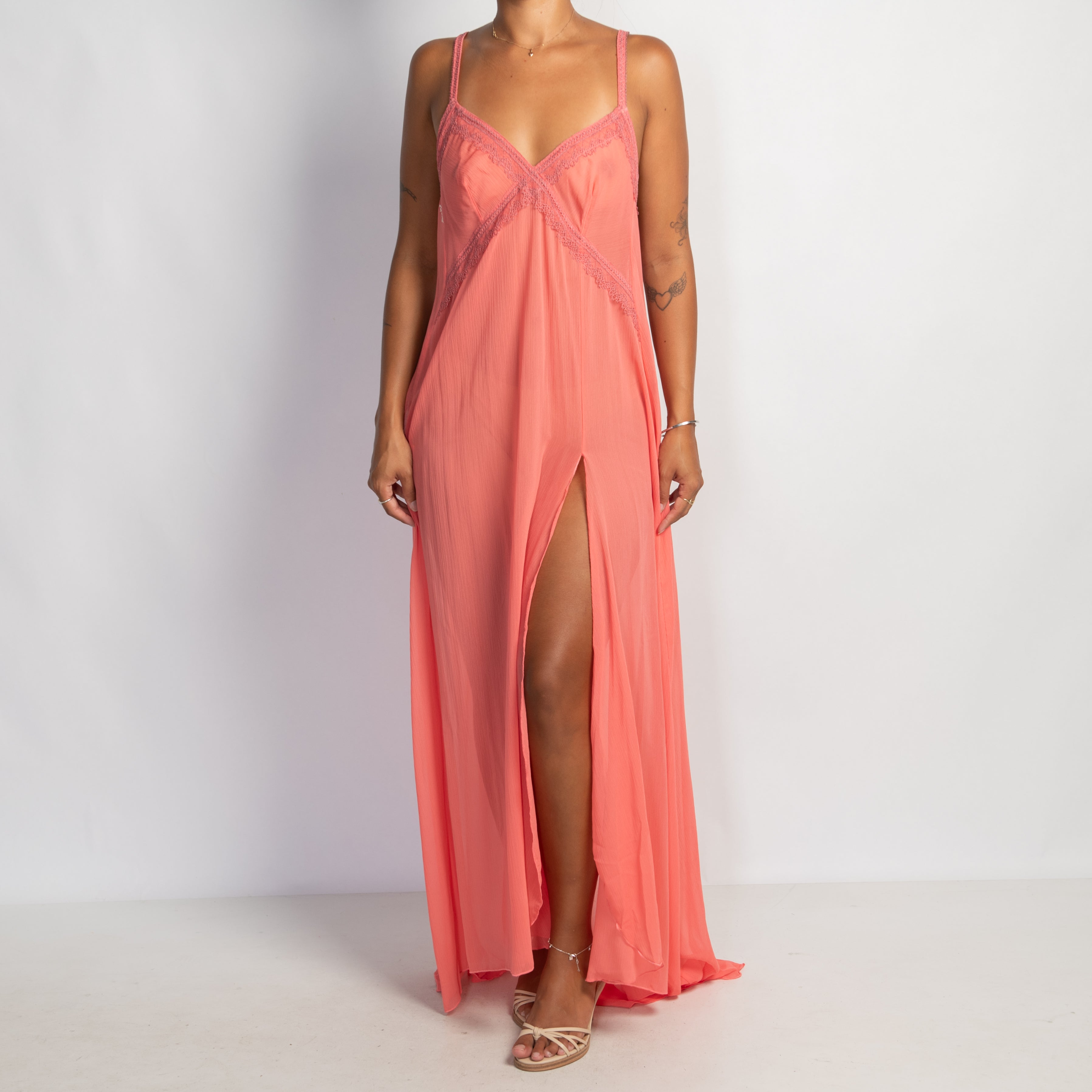 SHEER CORAL NIGHTGOWN