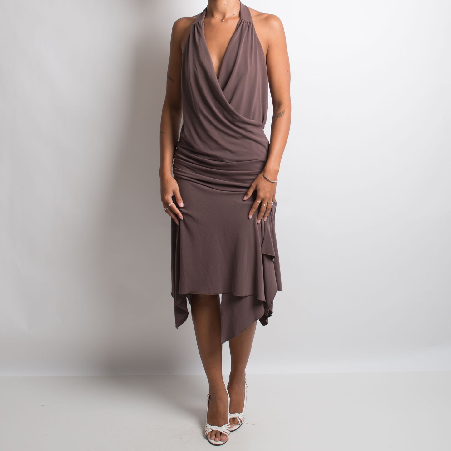 ROBE MIDI SLINKY MARRON