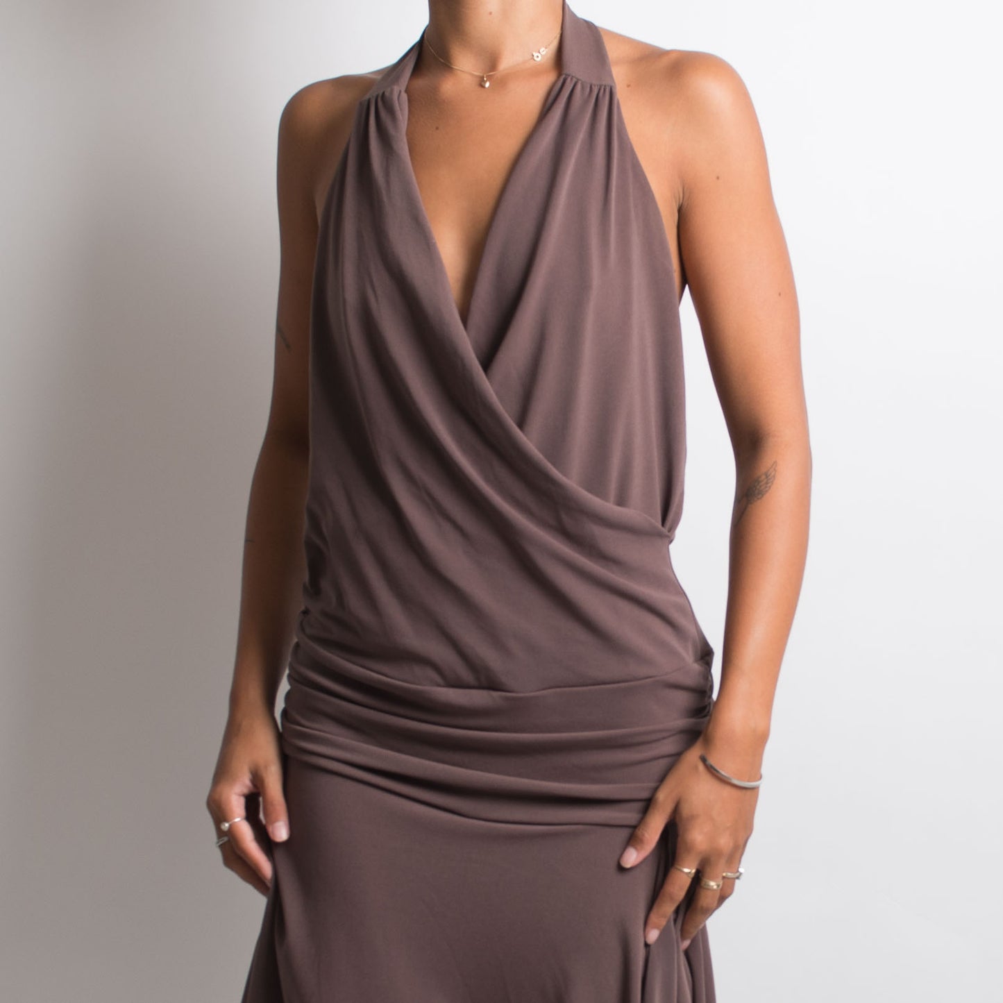 ROBE MIDI SLINKY MARRON