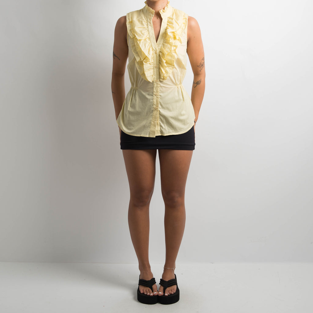 YELLOW RUFFLE BLOUSE