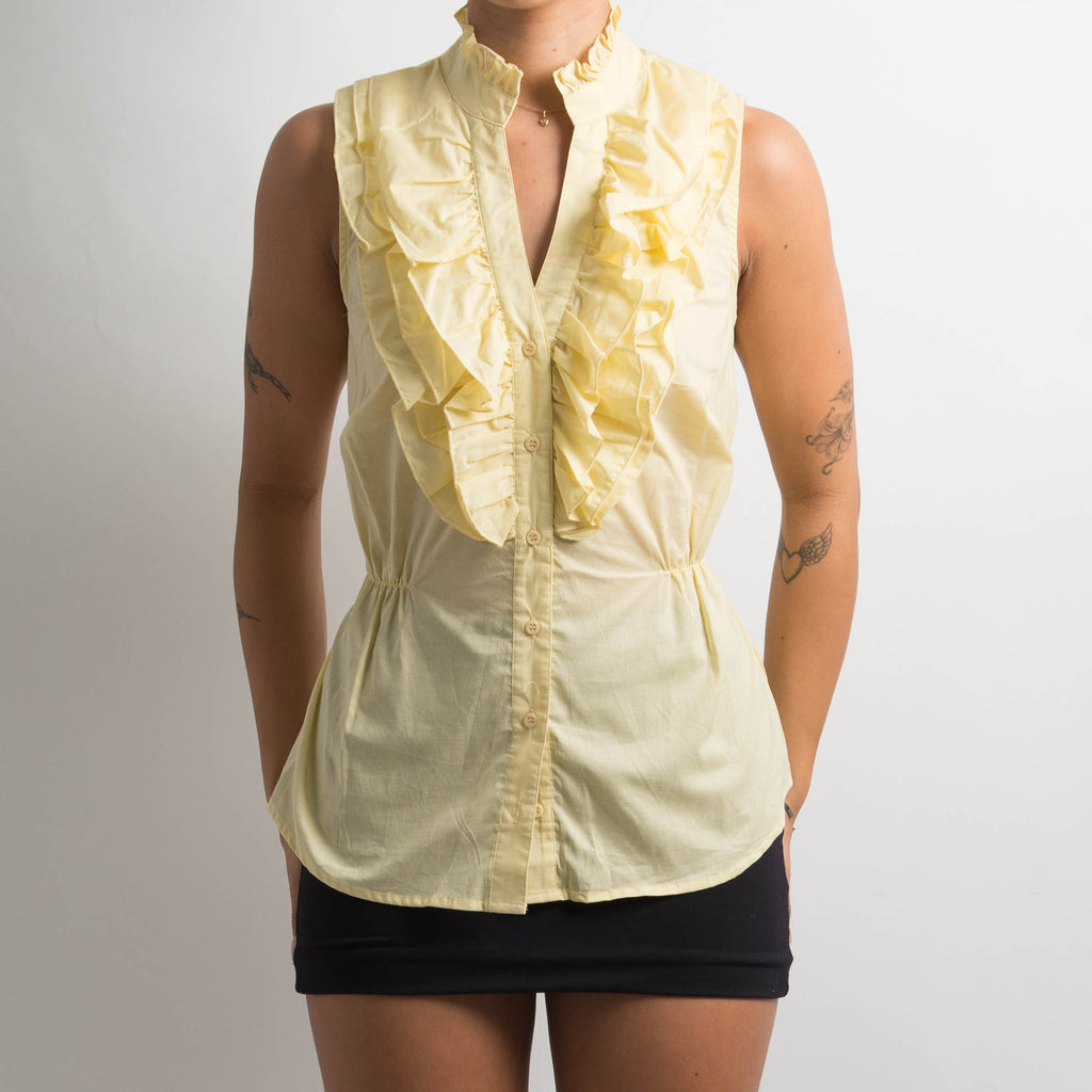 YELLOW RUFFLE BLOUSE