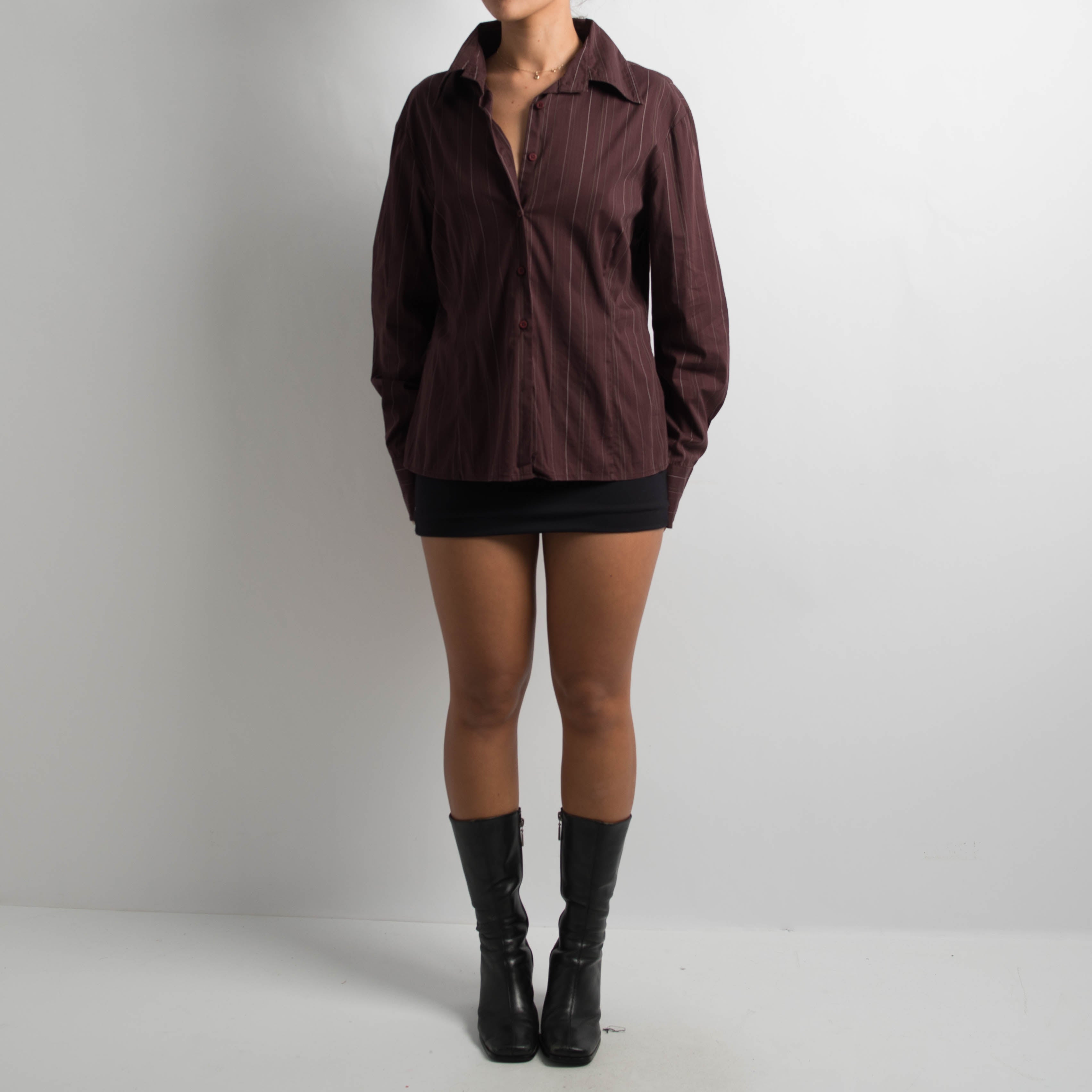 MAROON STRIPE BLOUSE