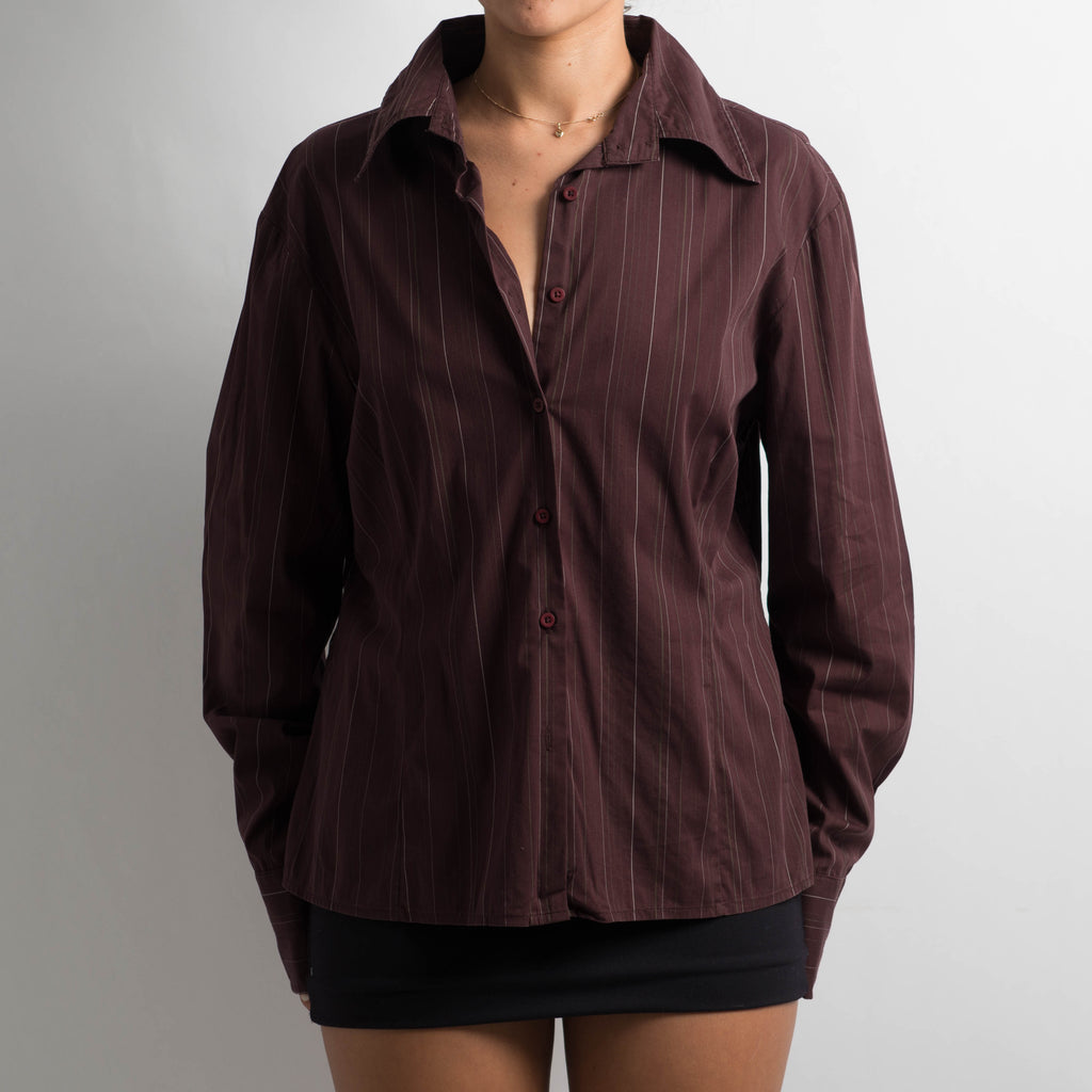 MAROON STRIPE BLOUSE