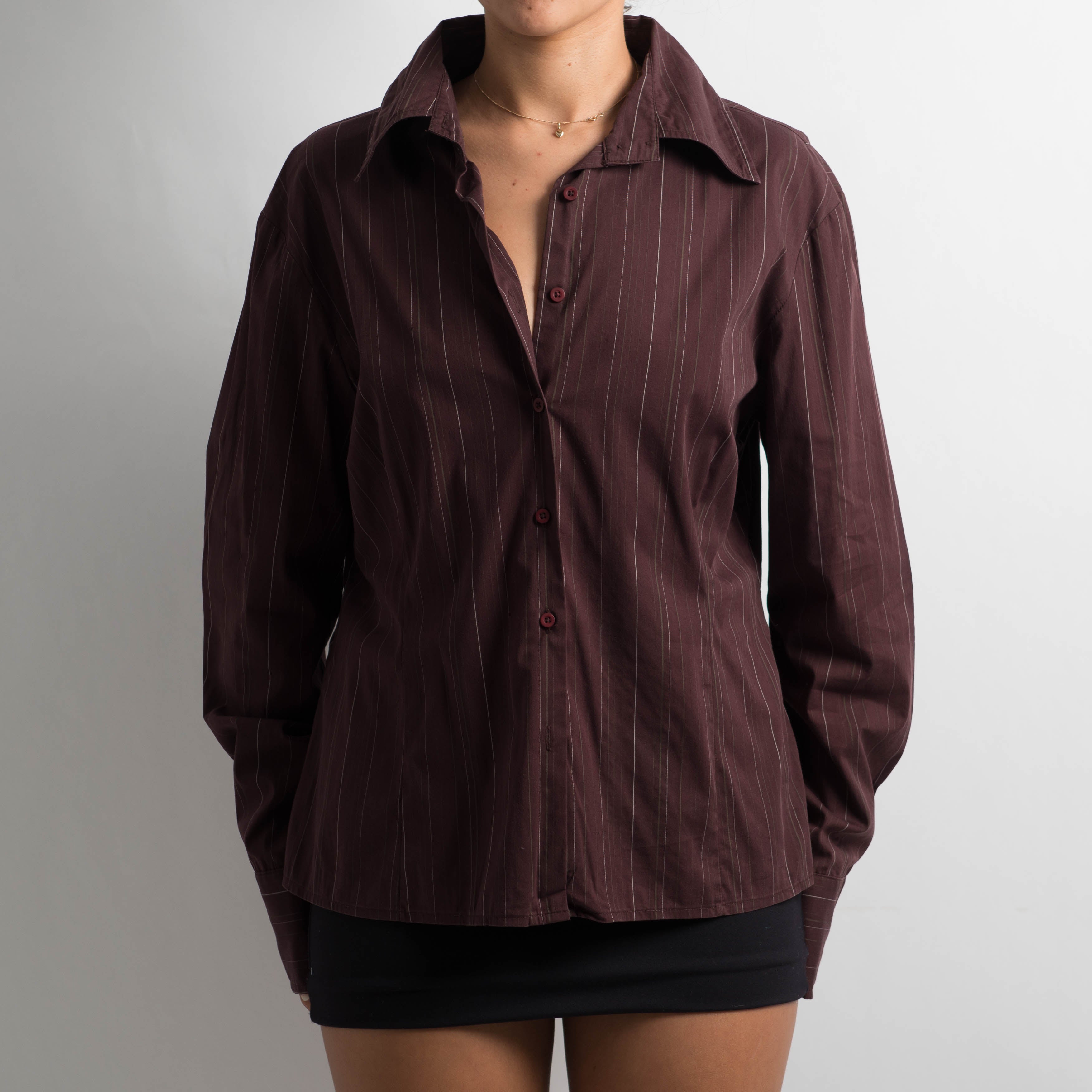 MAROON STRIPE BLOUSE