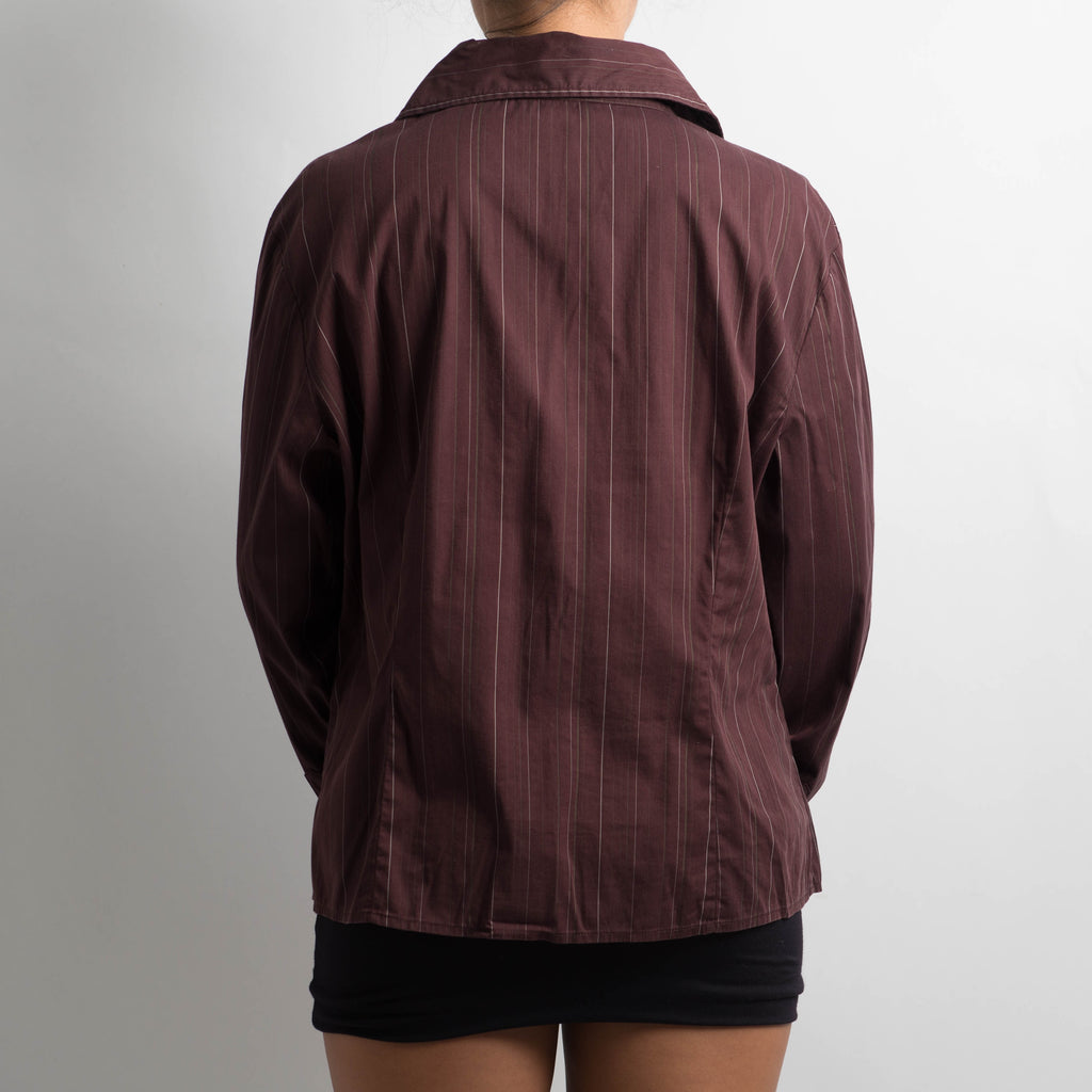 MAROON STRIPE BLOUSE