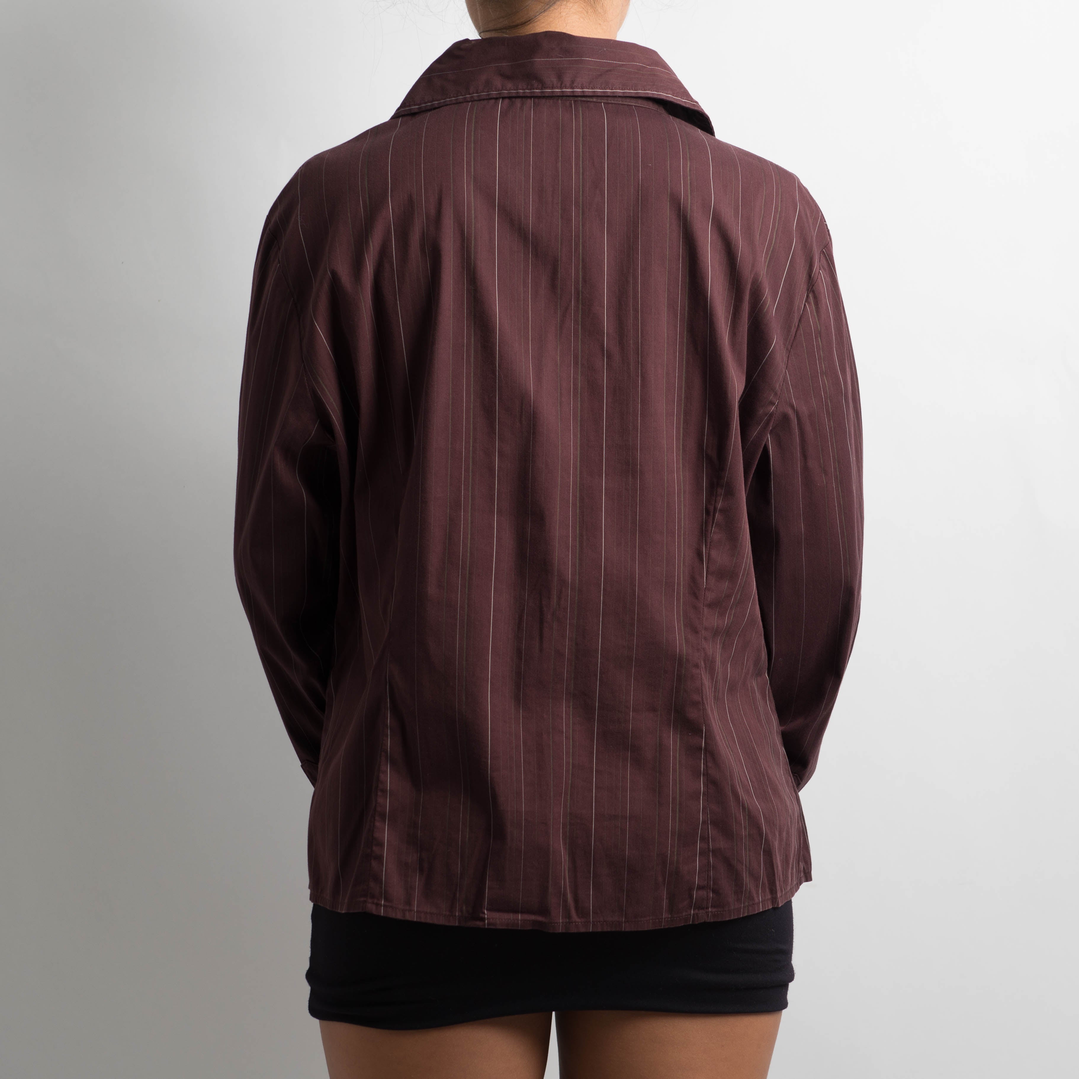 MAROON STRIPE BLOUSE