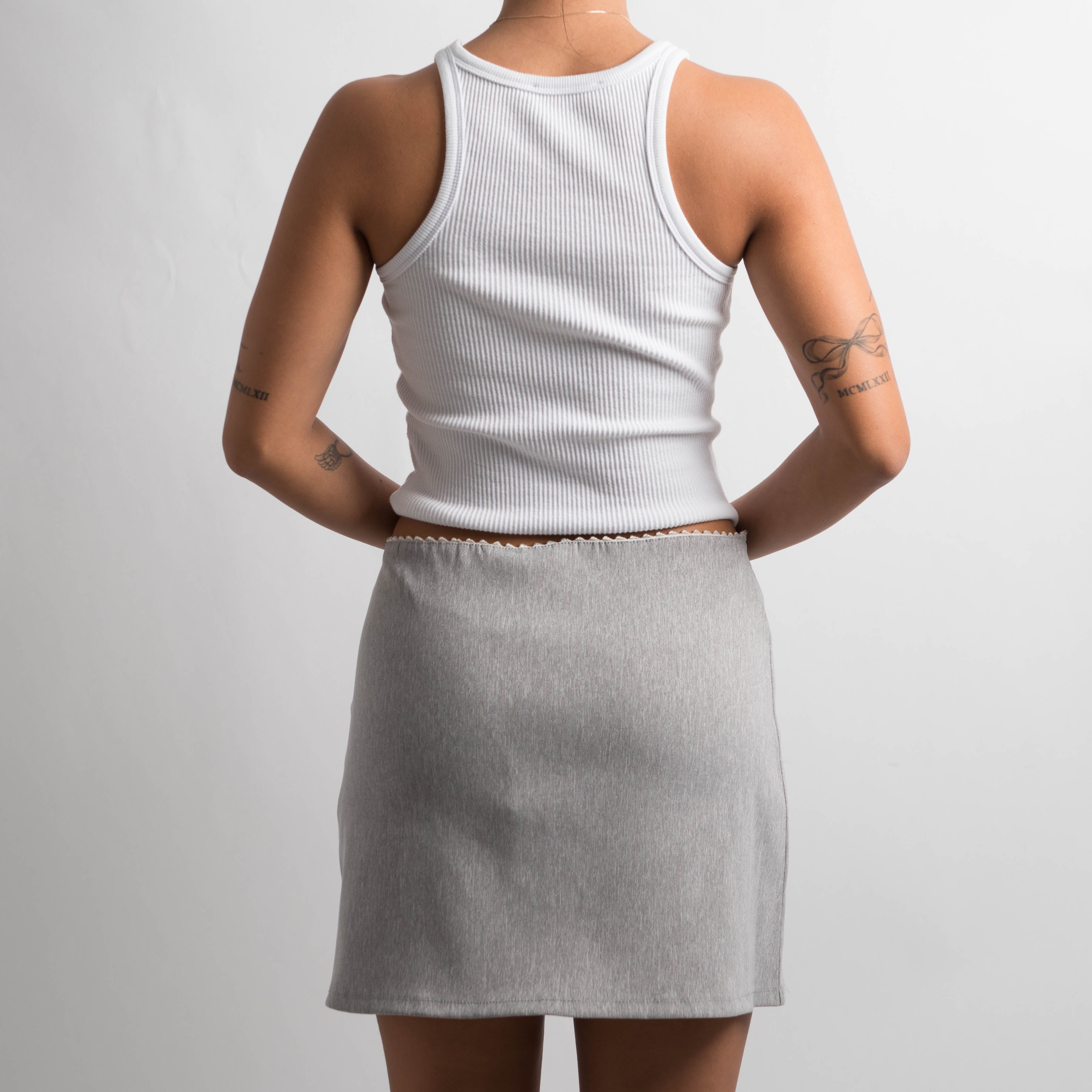 MID GREY PICOT TRIM SKIRT