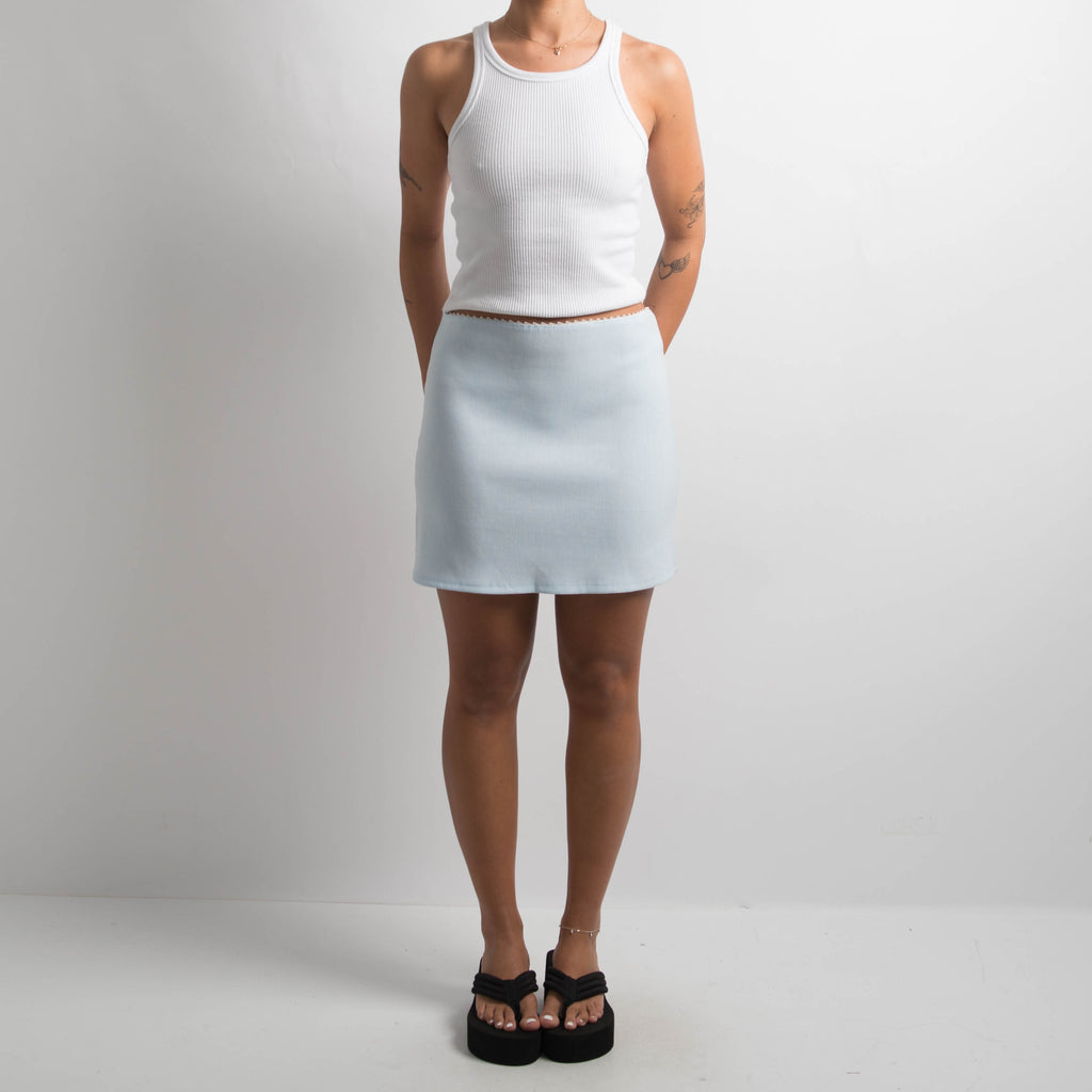BLUE PICOT TRIM SKIRT