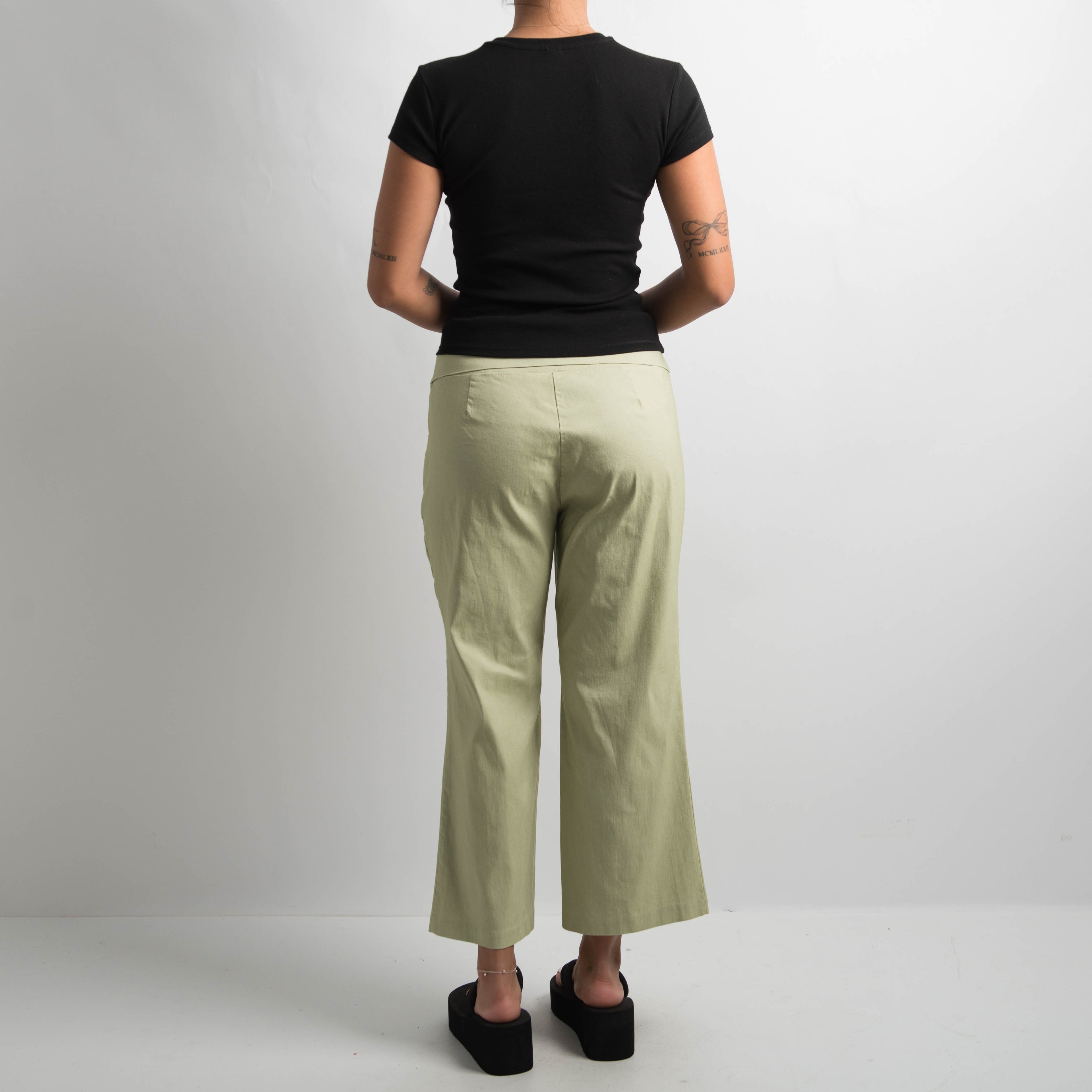 GREEN CROP PANTS