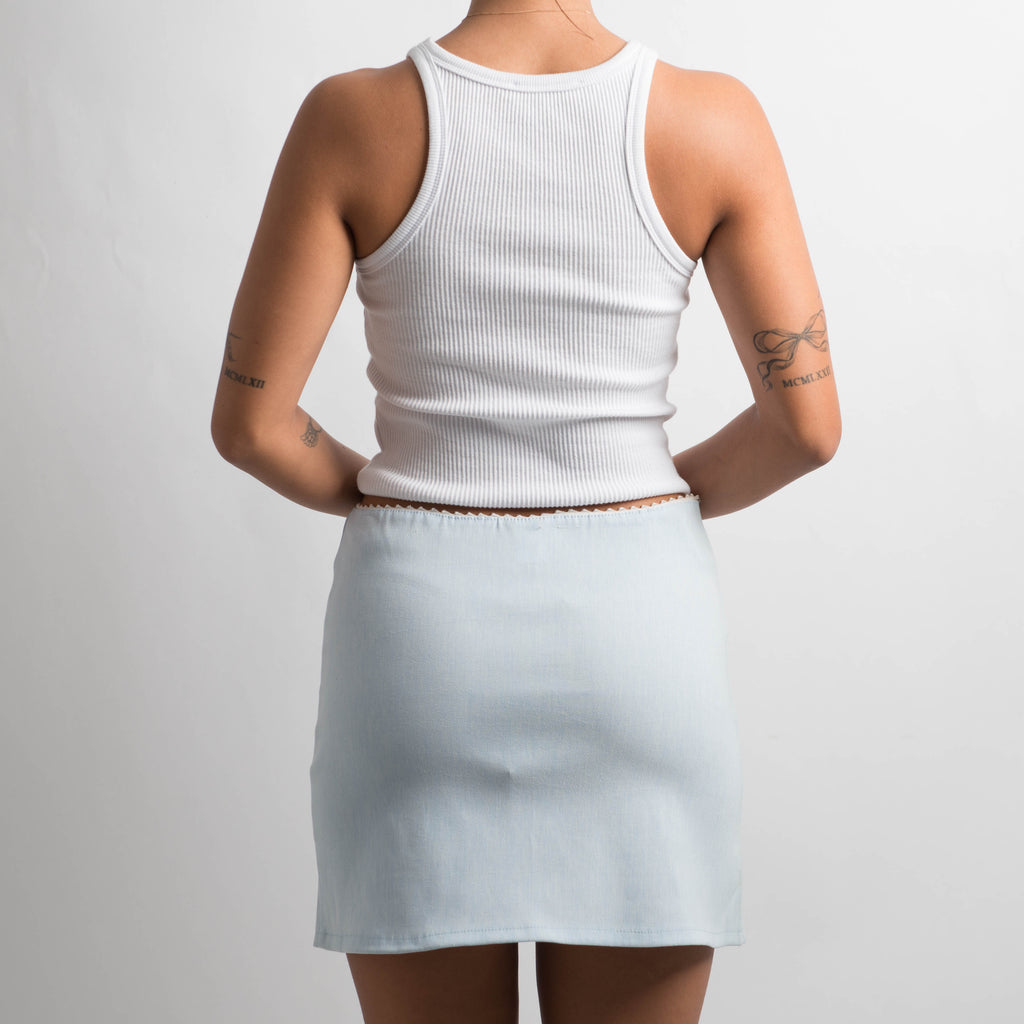 BLUE PICOT TRIM SKIRT