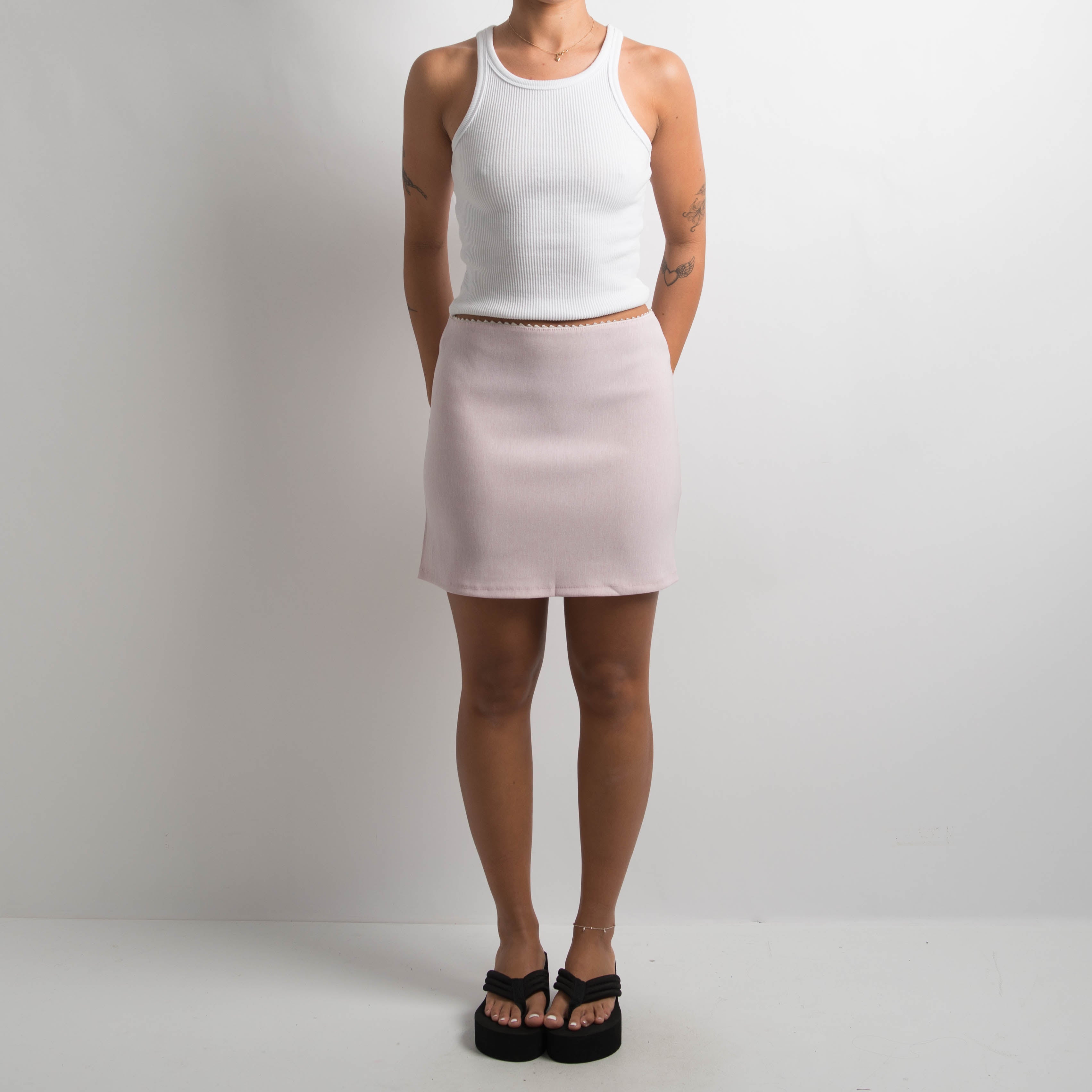 PINK PICOT TRIM SKIRT