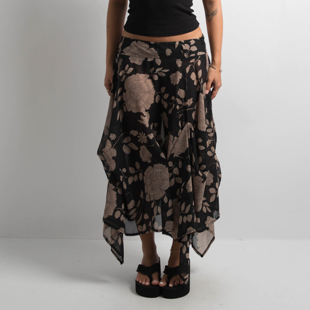 SHEER FLORAL SKIRT