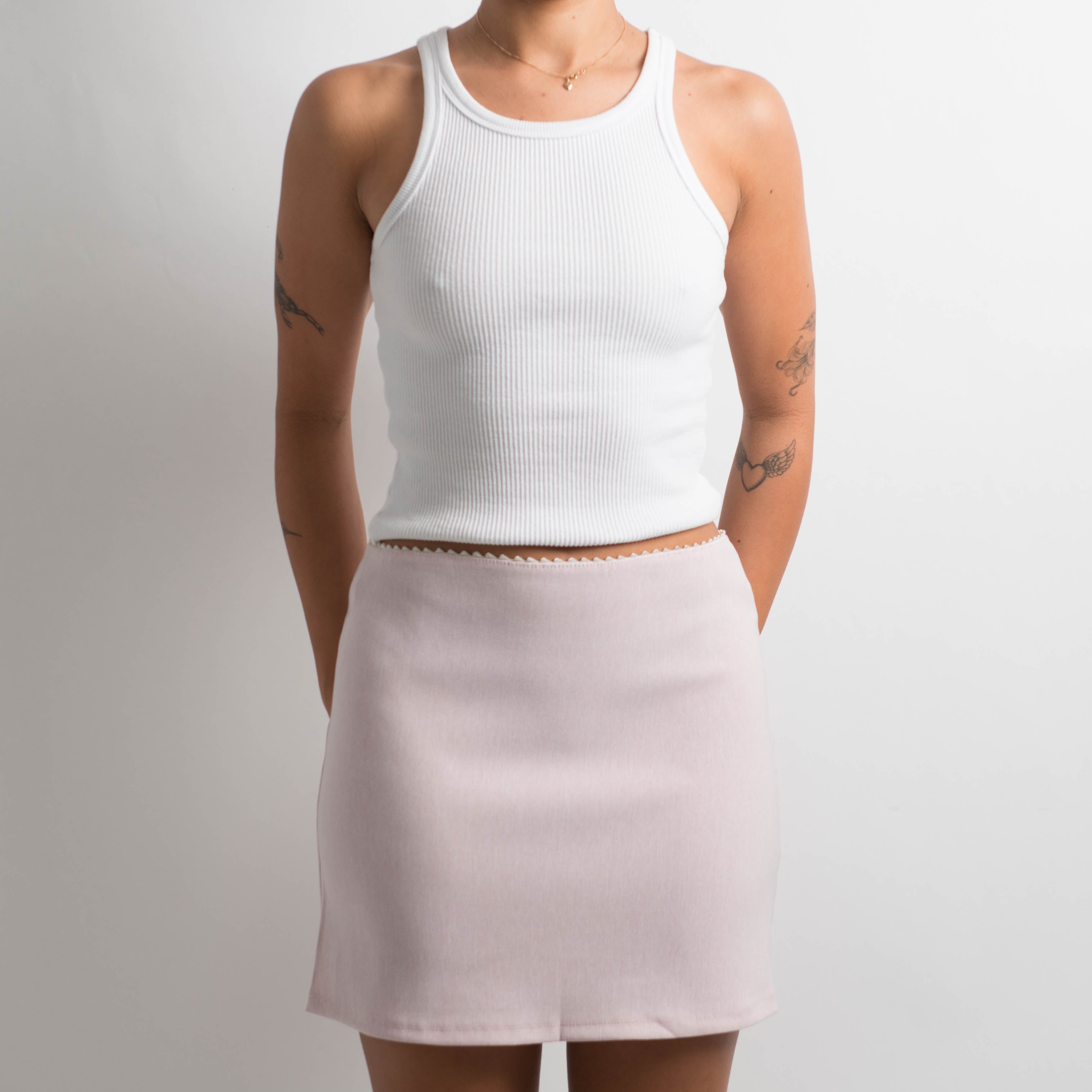 PINK PICOT TRIM SKIRT