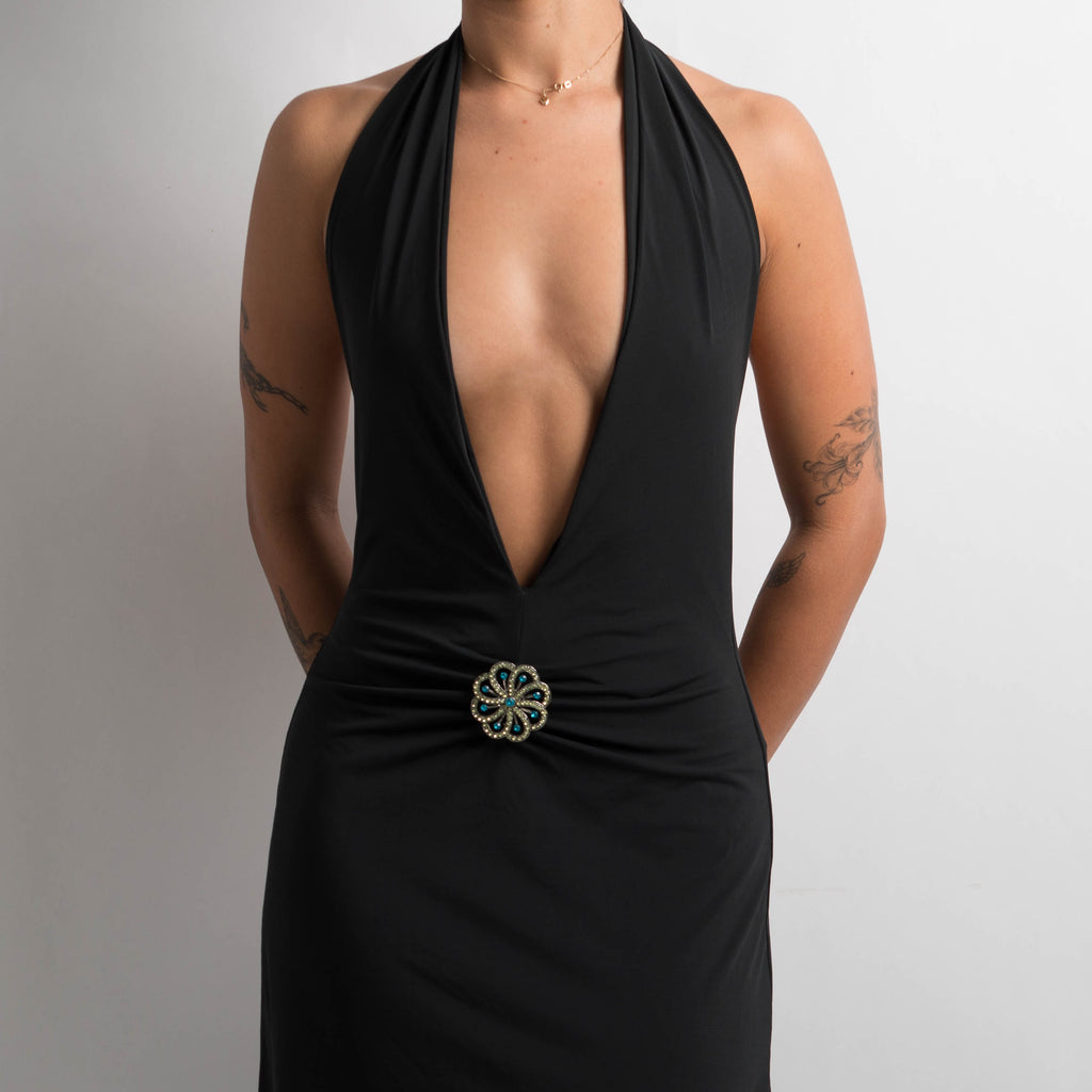 PLUNGE NECKLINE DRESS