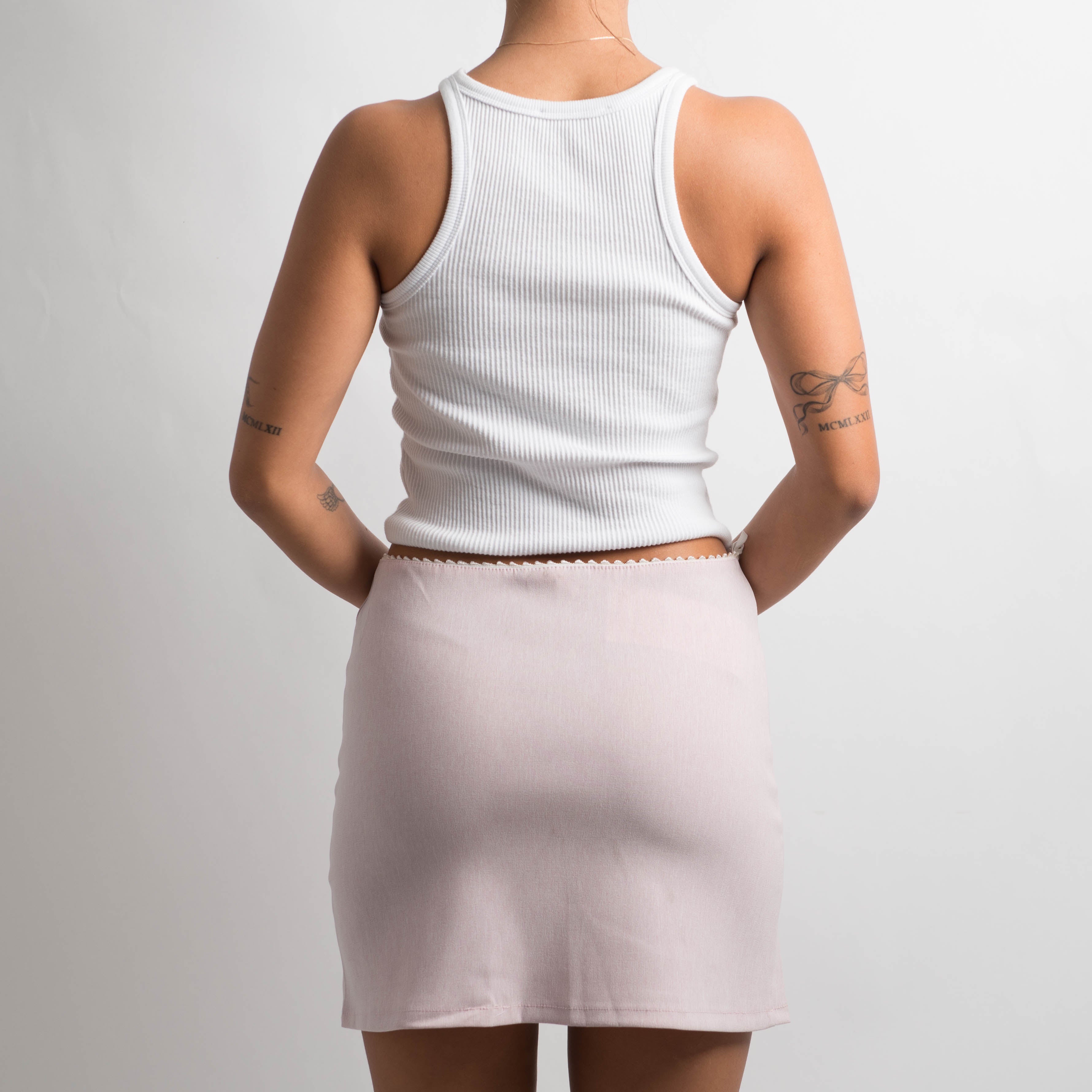 PINK PICOT TRIM SKIRT