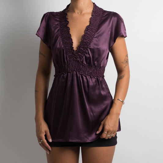 PURPLE SATIN TOP