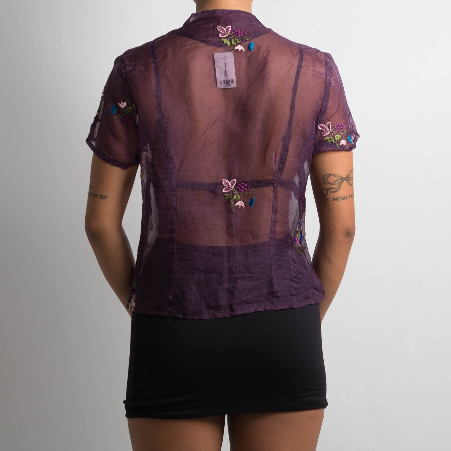 SHEER SILK PURPLE BLOUSE