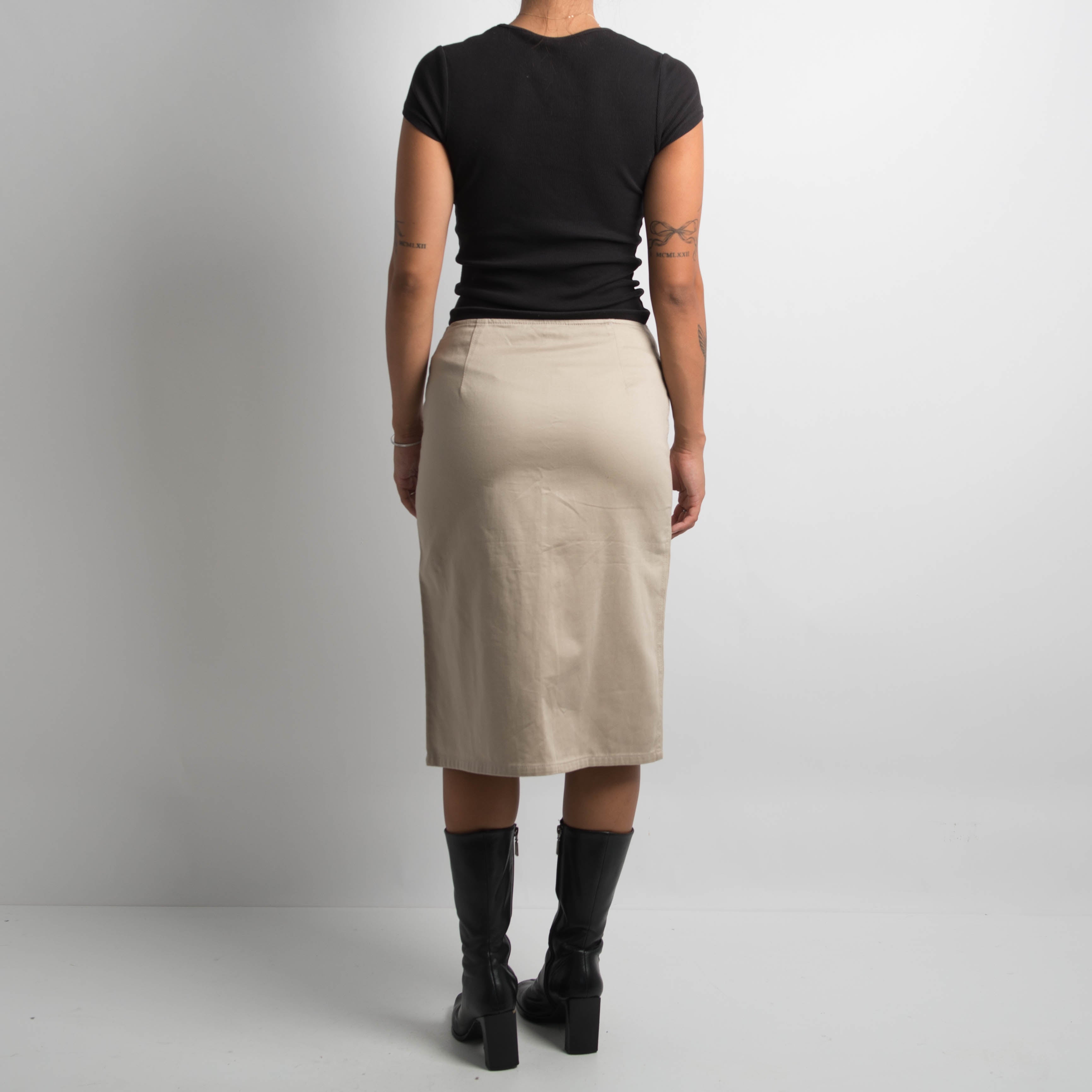 BEIGE MIDI SKIRT