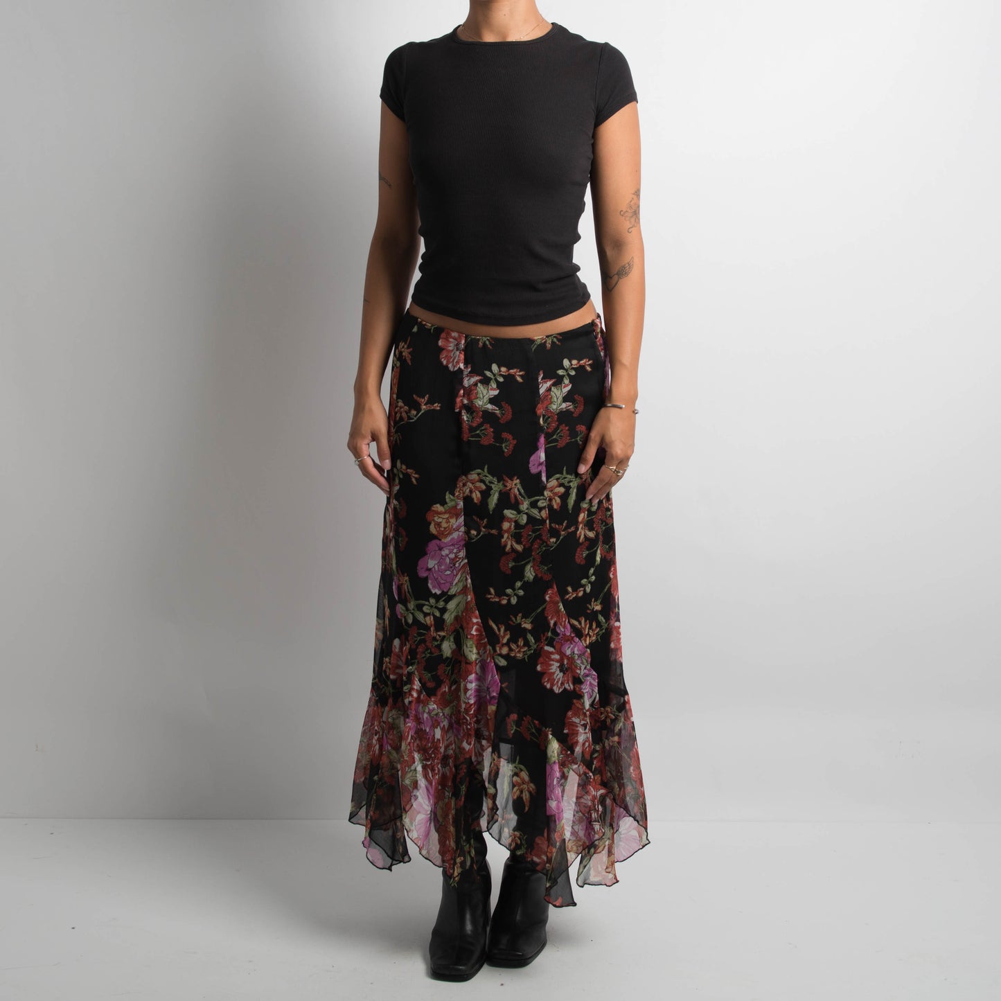 FLORAL LONGLINE SKIRT