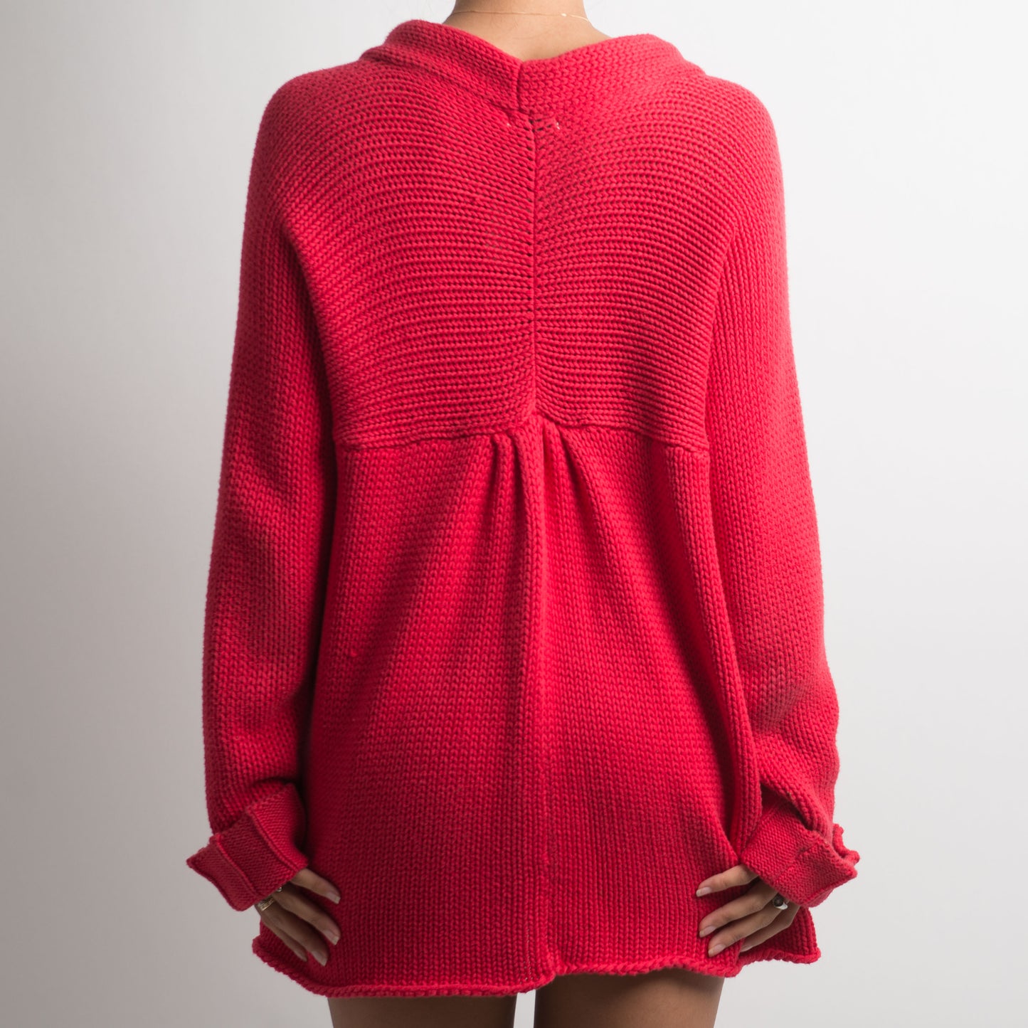 RASPBERRY RED BABYDOLL CARDIGAN