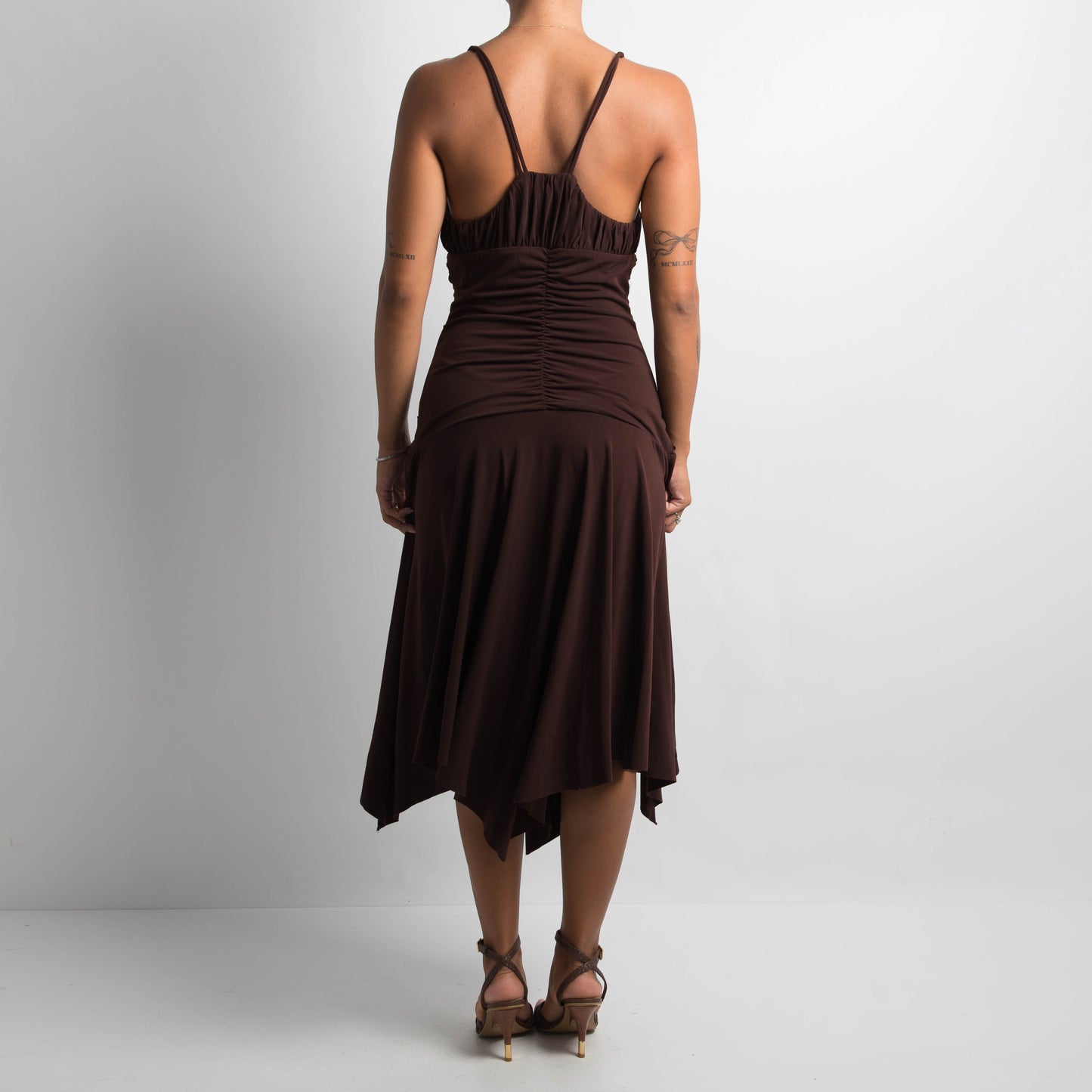 CHOCOLATE BROWN MIDI DRESS