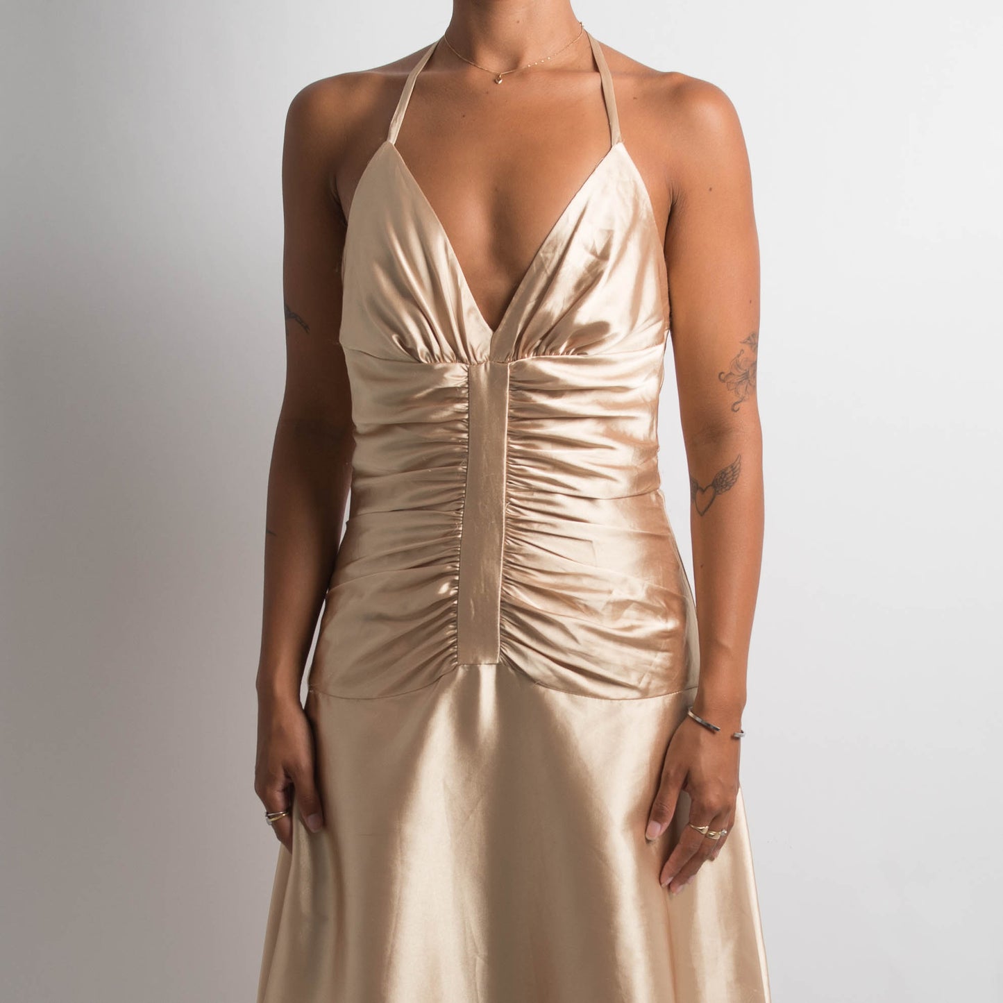 GOLD Y2K EVENING DRESS