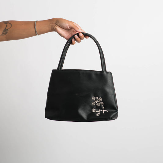 90's BLACK SATIN BAG