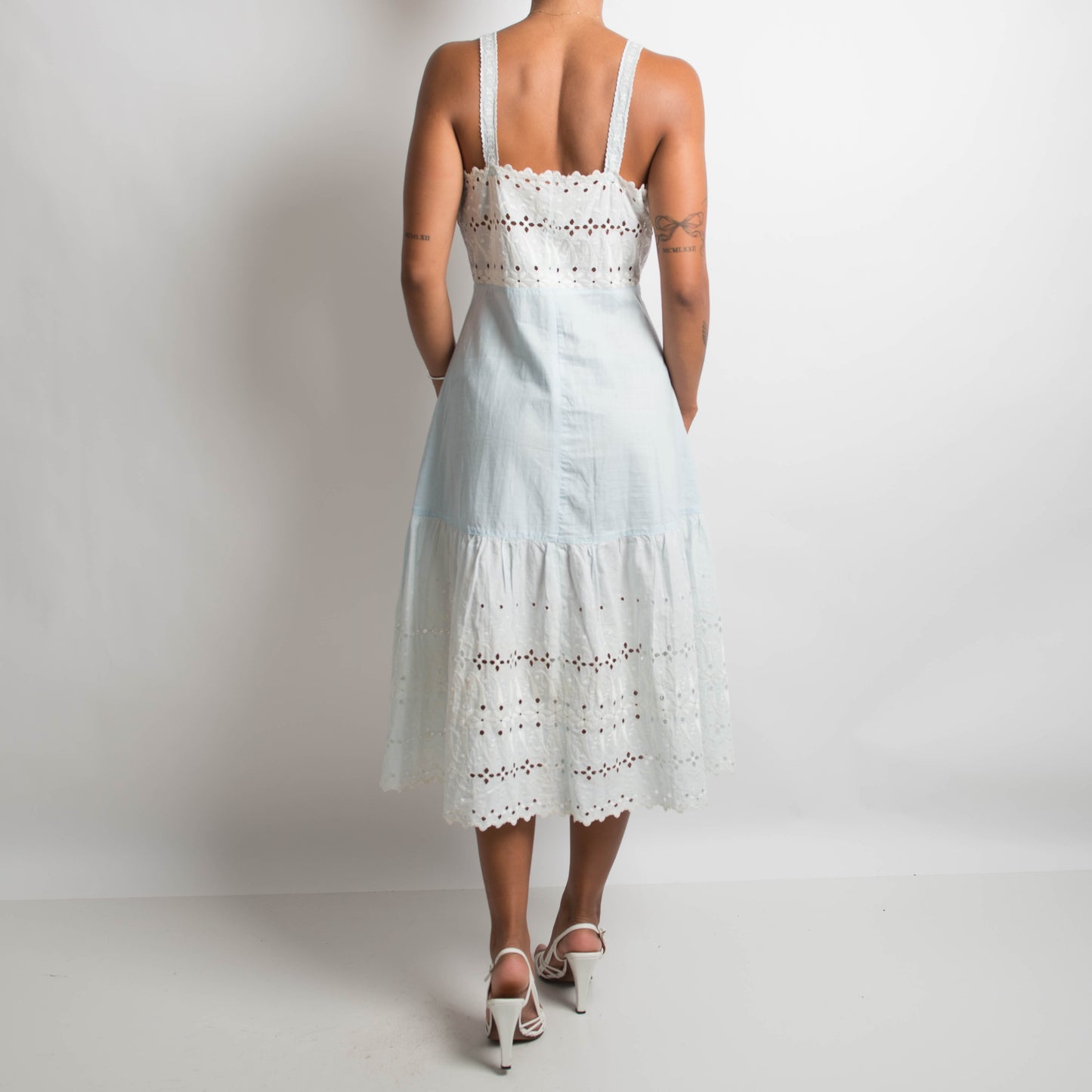 VINTAGE BRODERIE MIDI DRESS