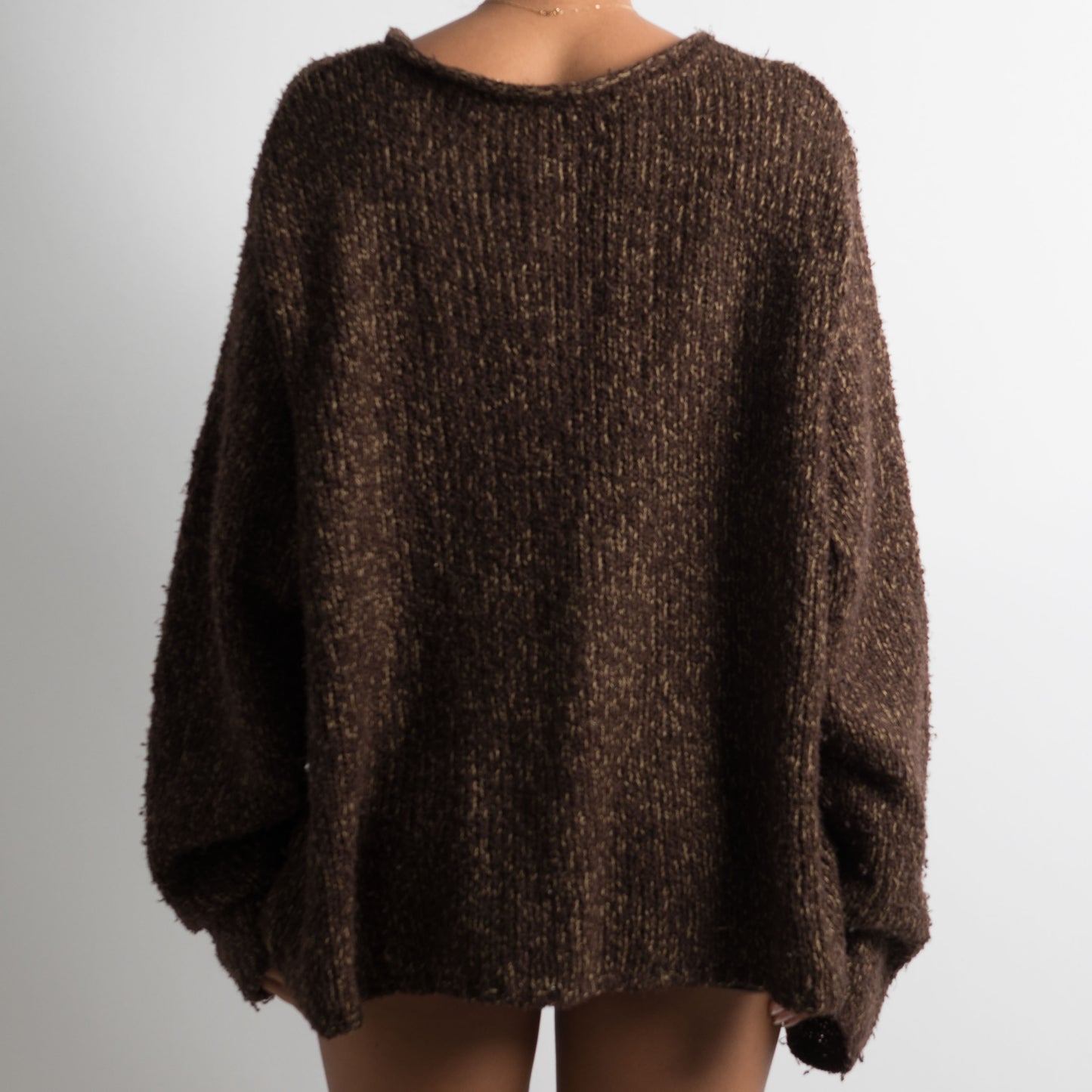 PULL EN MAILLE MARRON CHINE