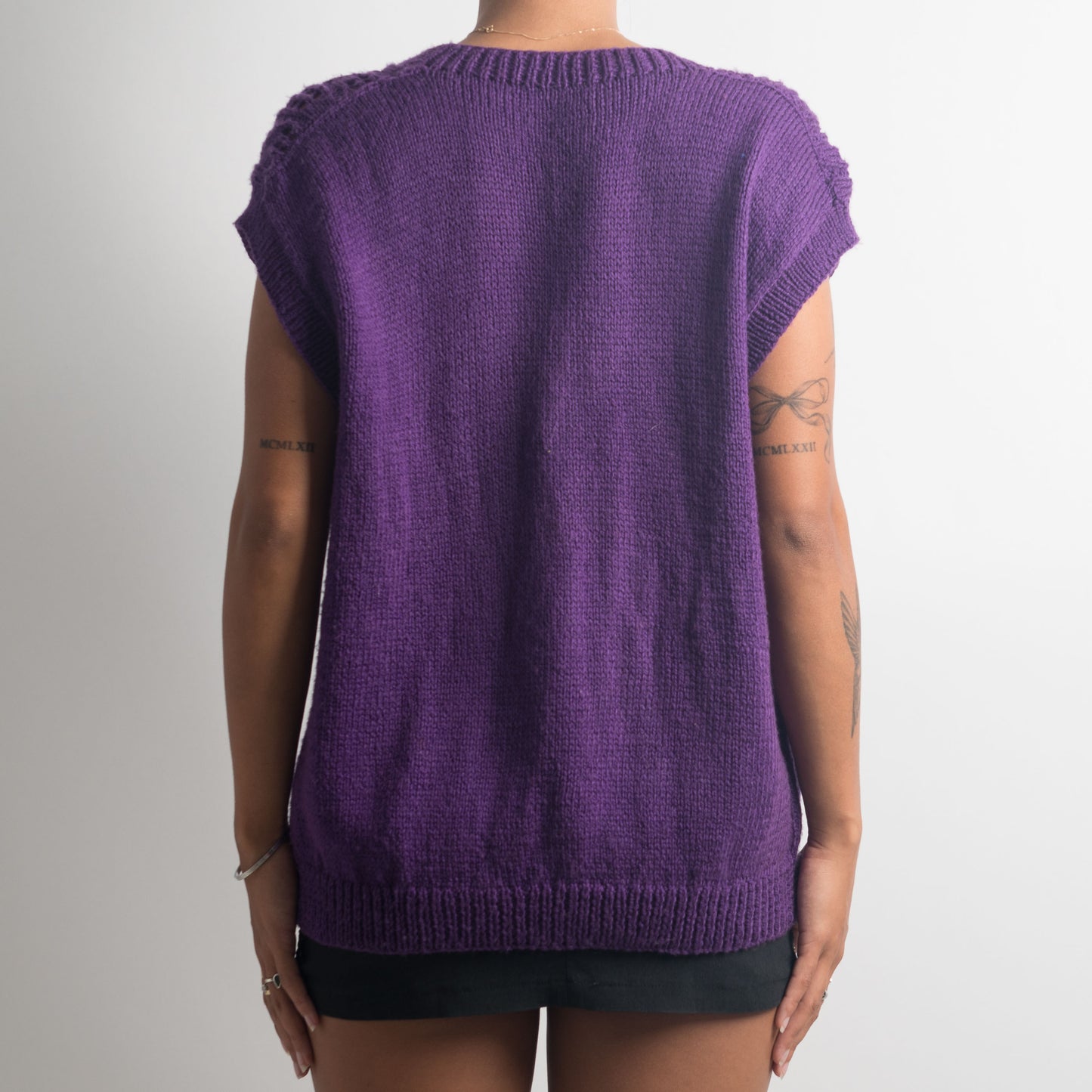 CARDIGAN SANS MANCHES VIOLET