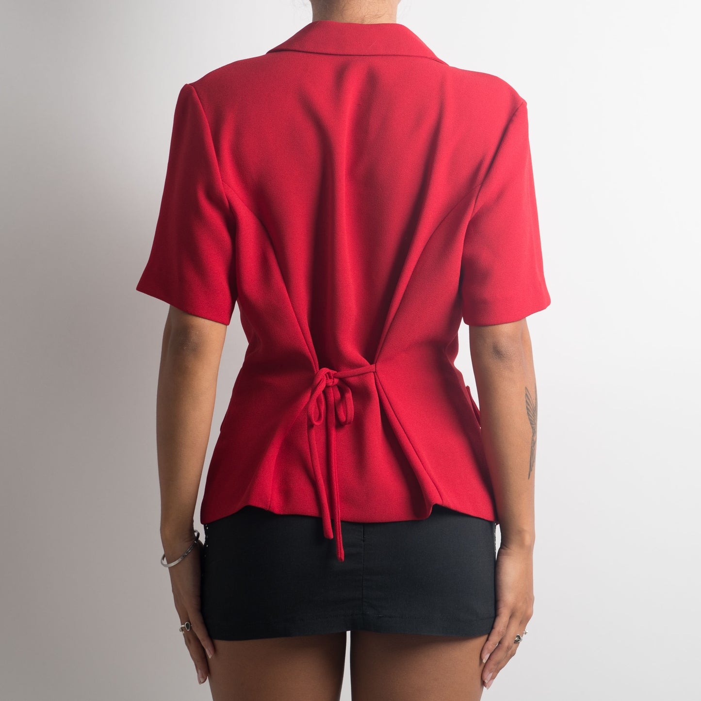 RED SHORT SLEEVE BLAZER