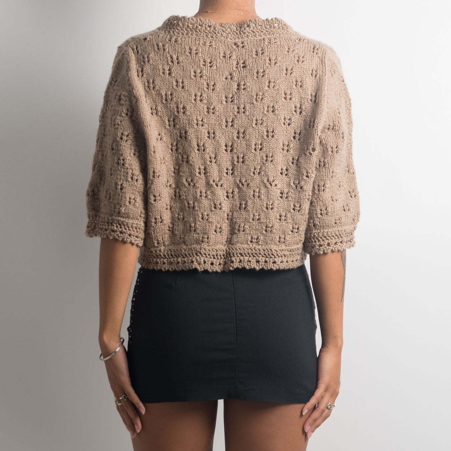 LIGHT BROWN CROCHET TOP