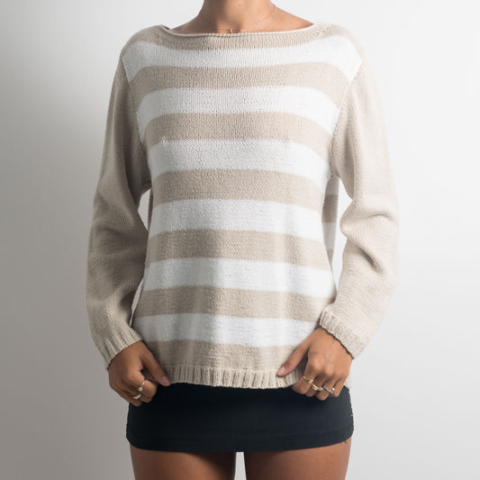 BEIGE STRIPED KNIT