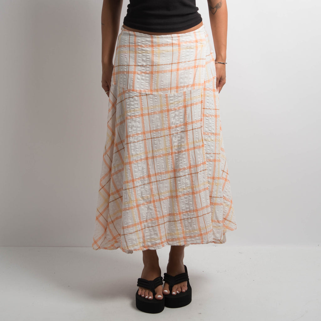 PLAID WRAP MIDI SKIRT