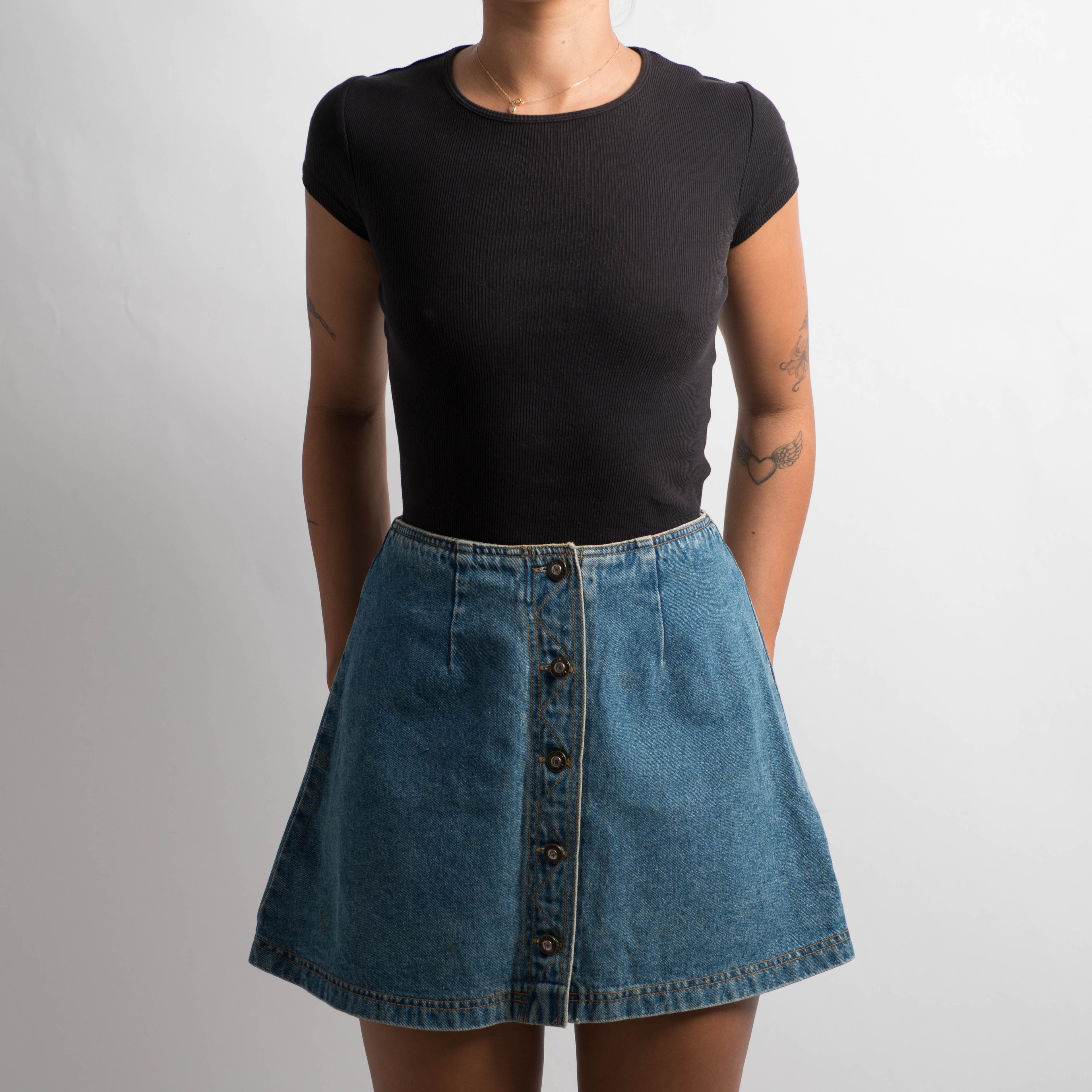 DENIM A LINE SKIRT